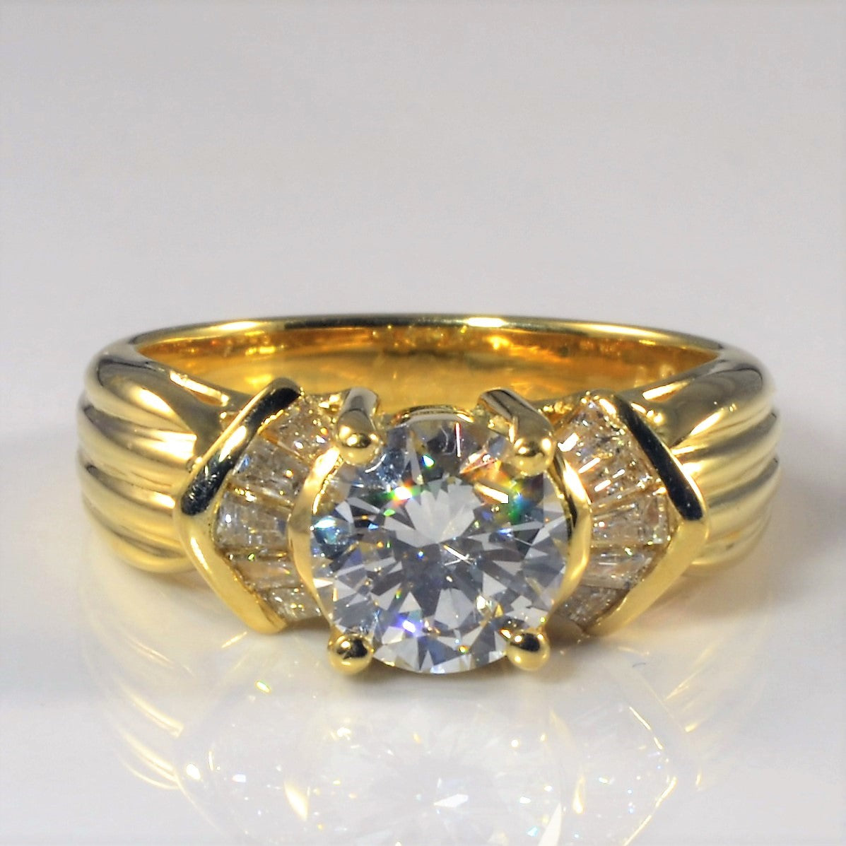 Bague de fiançailles ornée de chevrons baguette | 1,32 ct | Taille 5,5 |