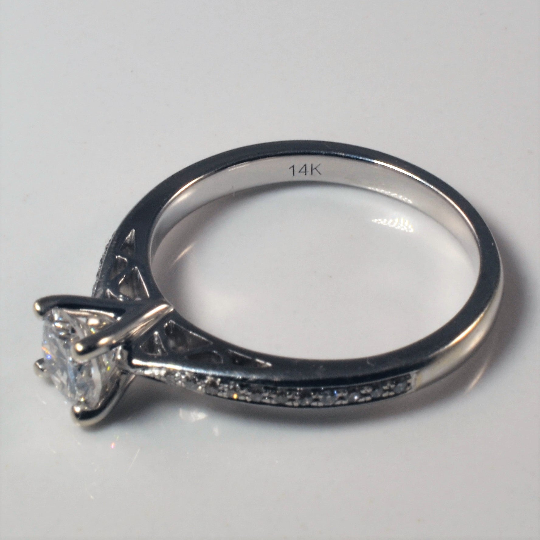 White Gold Diamond Band Engagement Ring | 0.61ctw | SZ 6.5 |