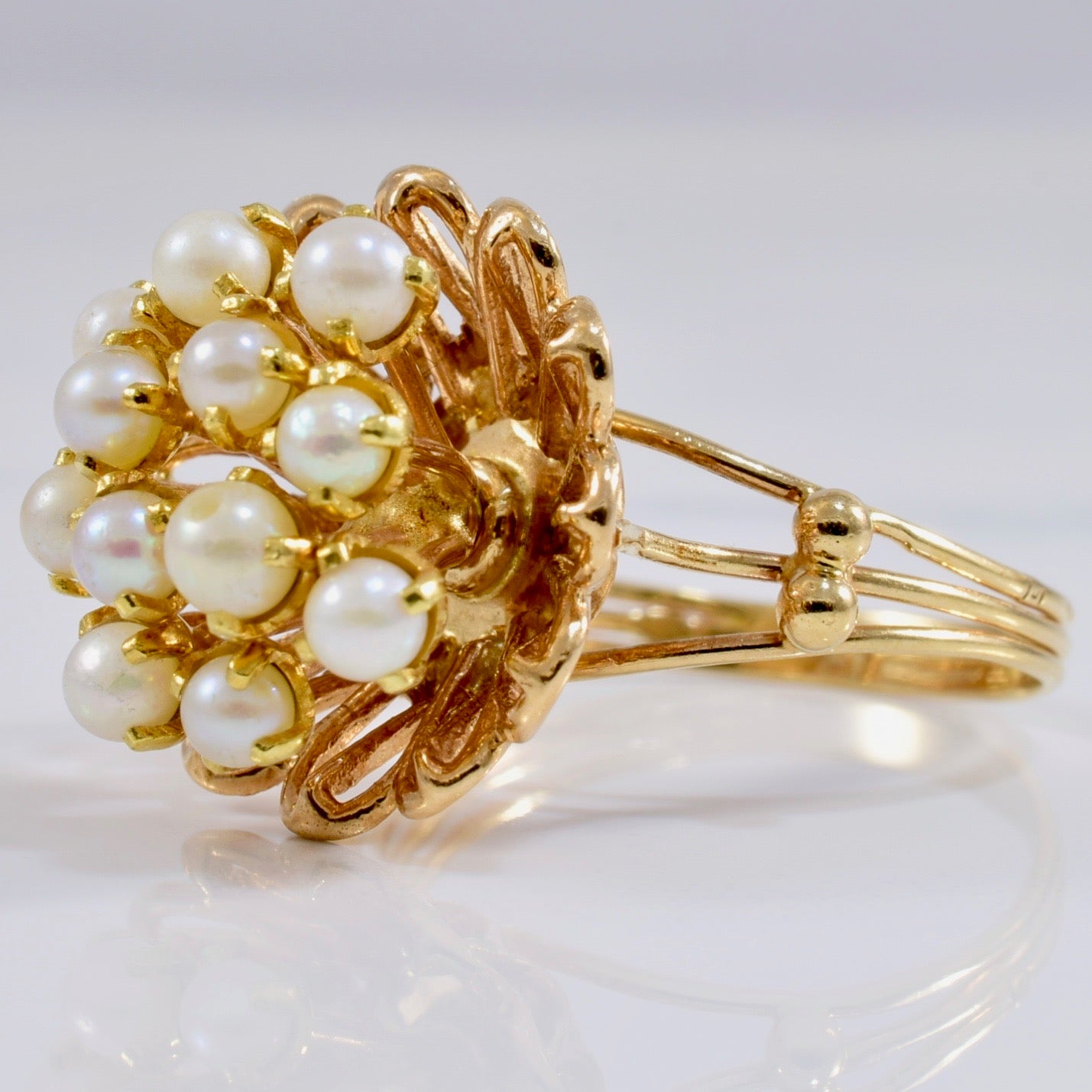 High Set Vintage Pearl Ring | SZ 7.75 |