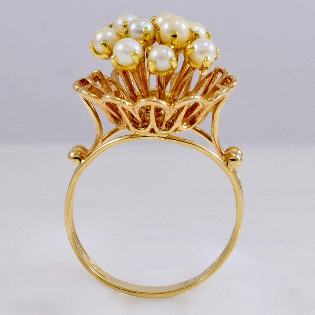 High Set Vintage Pearl Ring | SZ 7.75 |