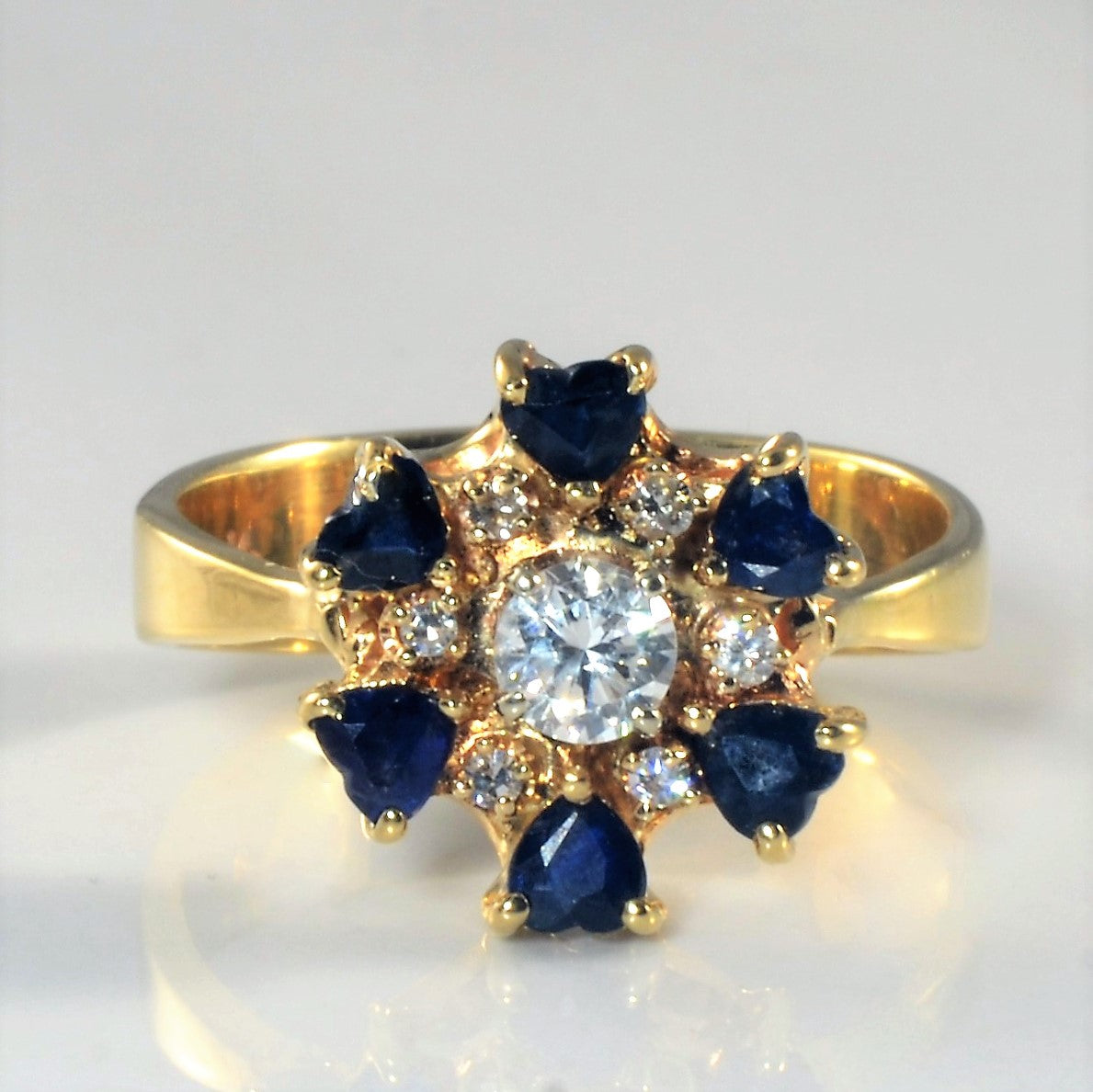 Sapphire & Diamond Halo Ring | 0.78ctw, 0.34ctw | SZ 9.5 |