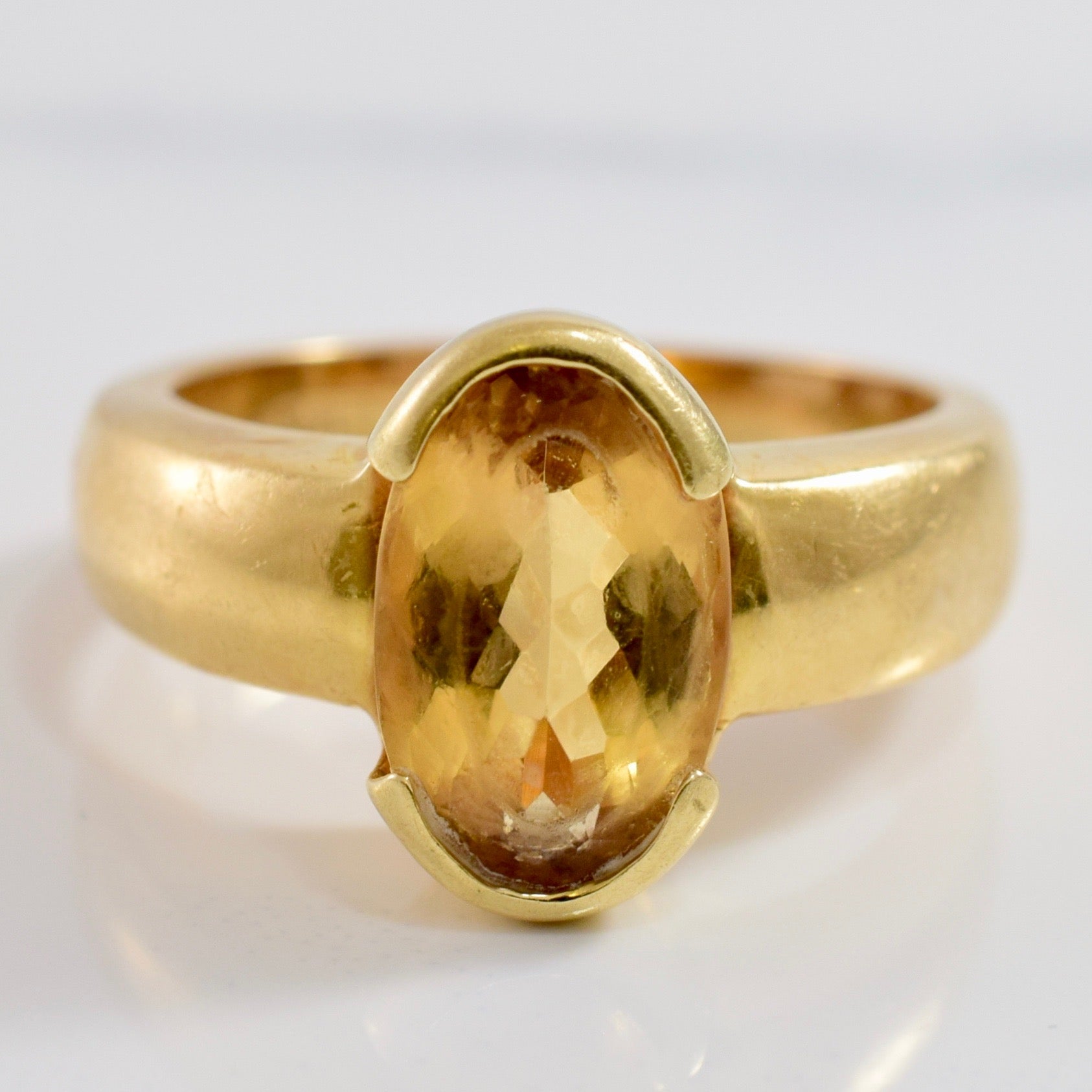 Bague en citrine sertie demi-clos | Taille 7,5 |