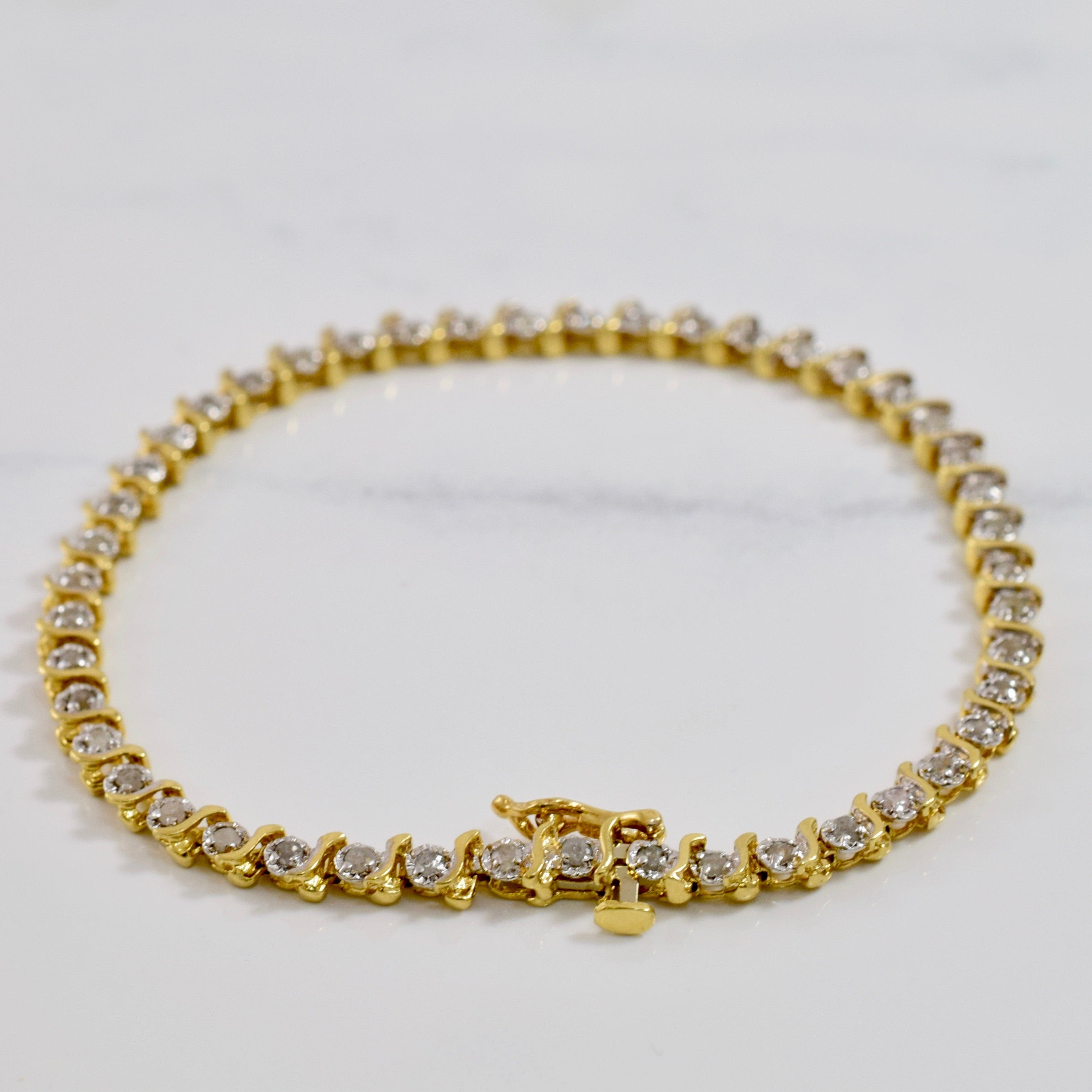 Bracelet en diamants bruts | 0,90 ct au total | Taille 7,5" |