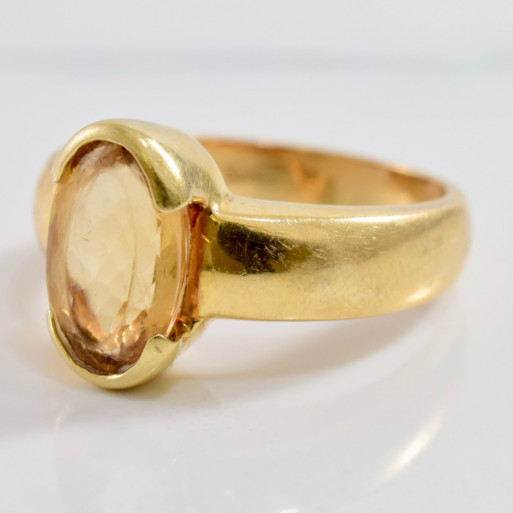 Bague en citrine sertie demi-clos | Taille 7,5 |