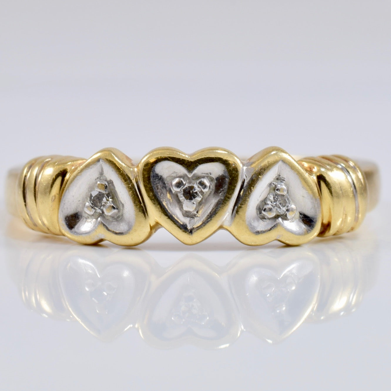 Alliance cœur et diamants | 0,02 ct au total | Taille 5,5