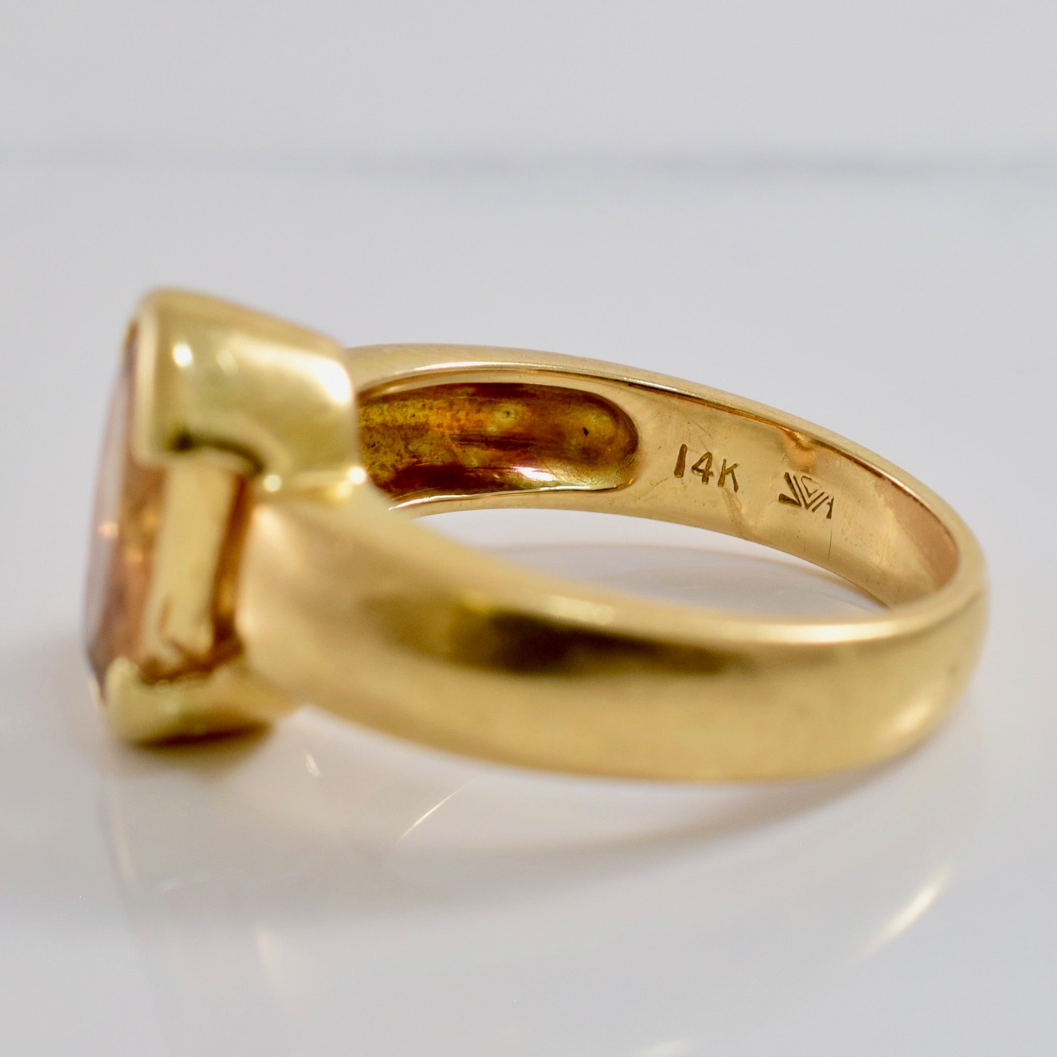 Bague en citrine sertie demi-clos | Taille 7,5 |