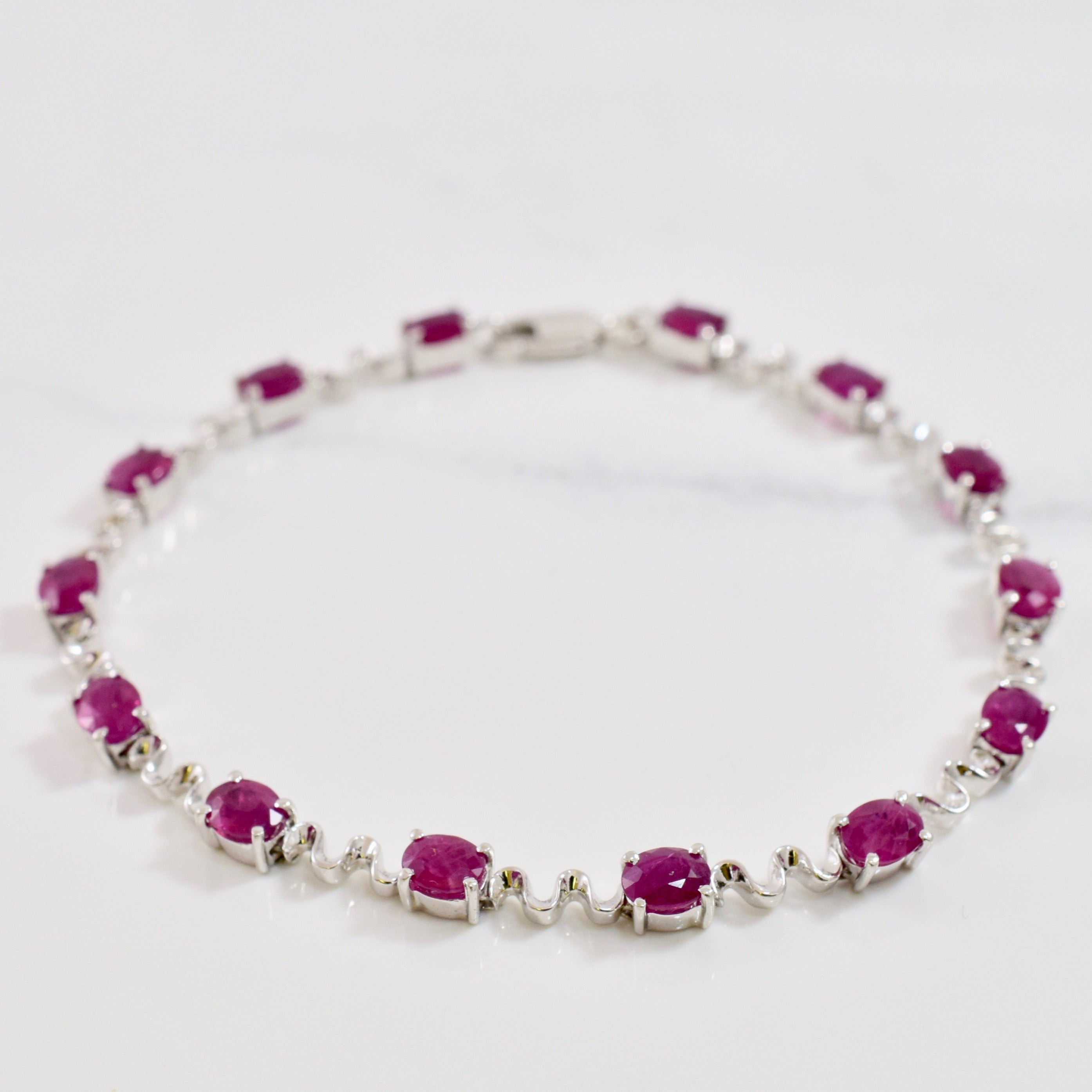 Oval Cut Ruby Gemstone Bracelet | 4.90ct | SZ 7" |