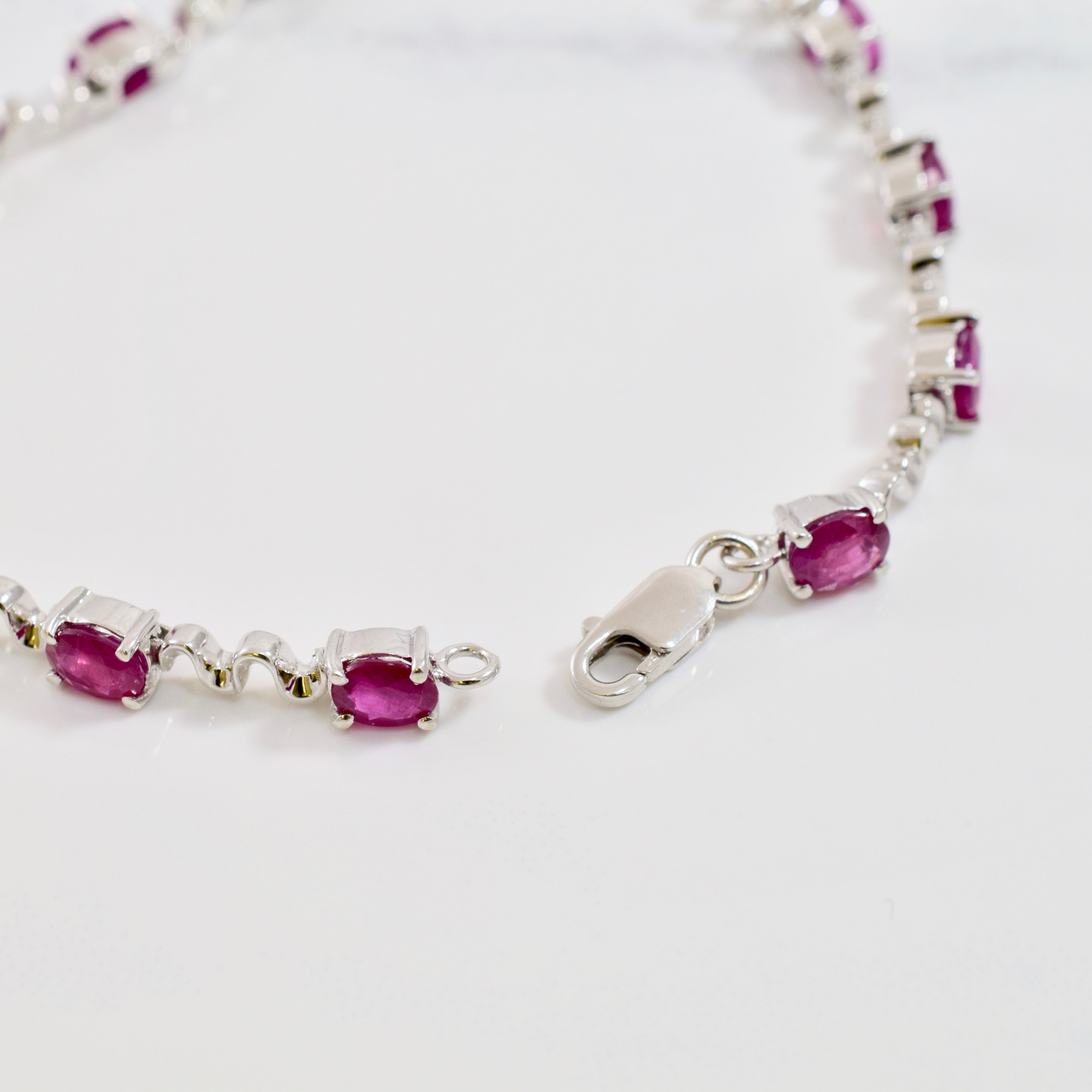 Oval Cut Ruby Gemstone Bracelet | 4.90ct | SZ 7" |