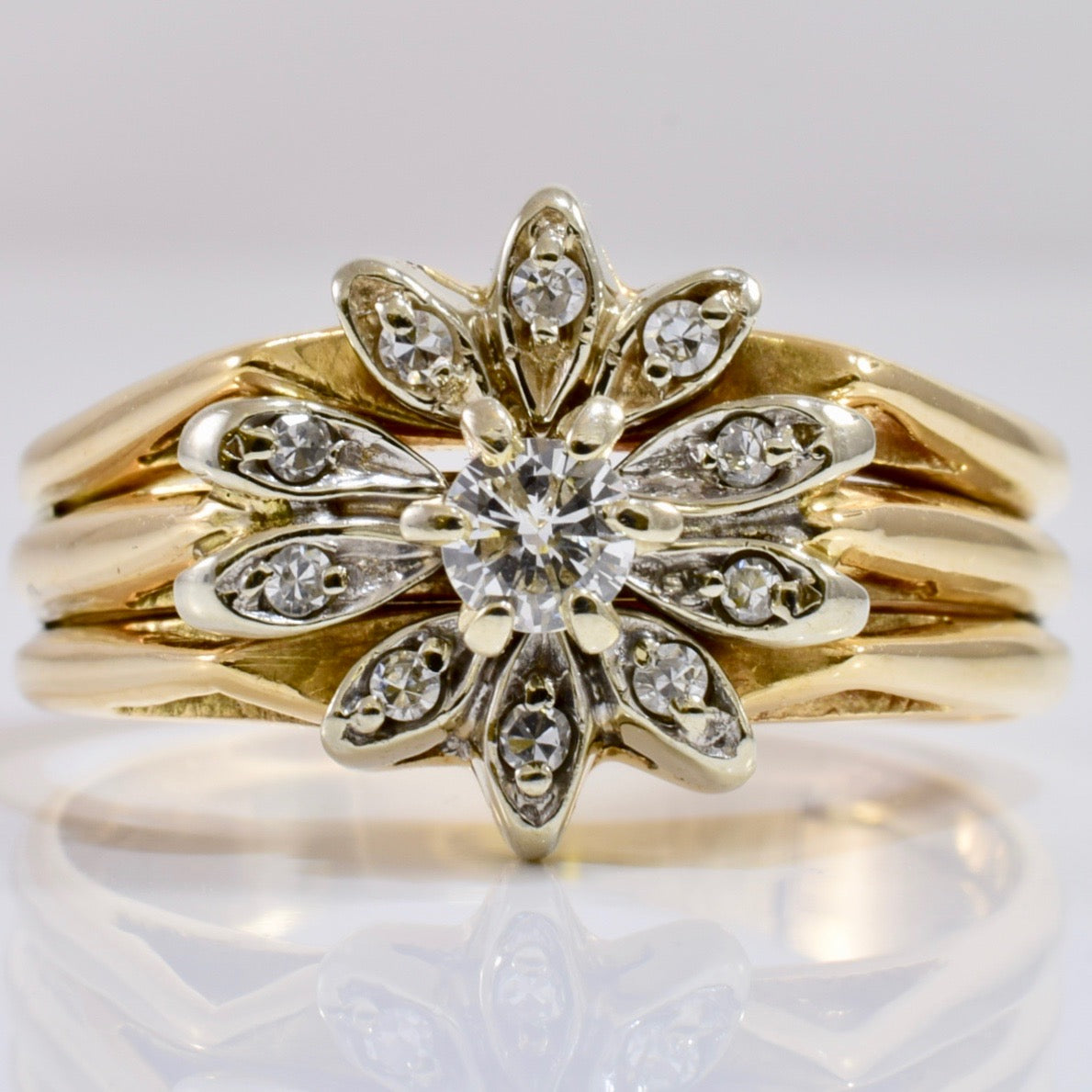 Floral Diamond Cluster RIng | 0.27 ctw SZ 10.25 |