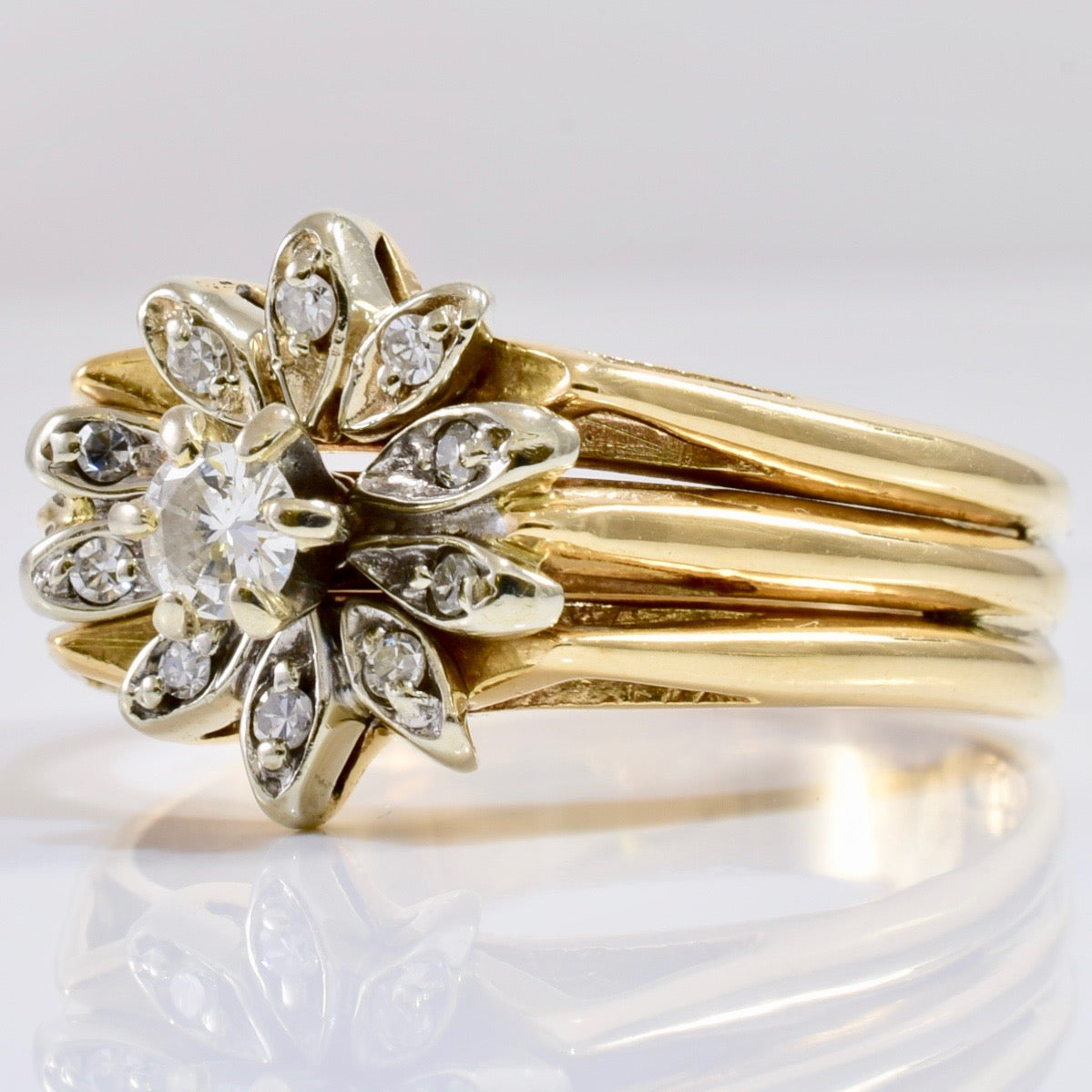 Floral Diamond Cluster RIng | 0.27 ctw SZ 10.25 |