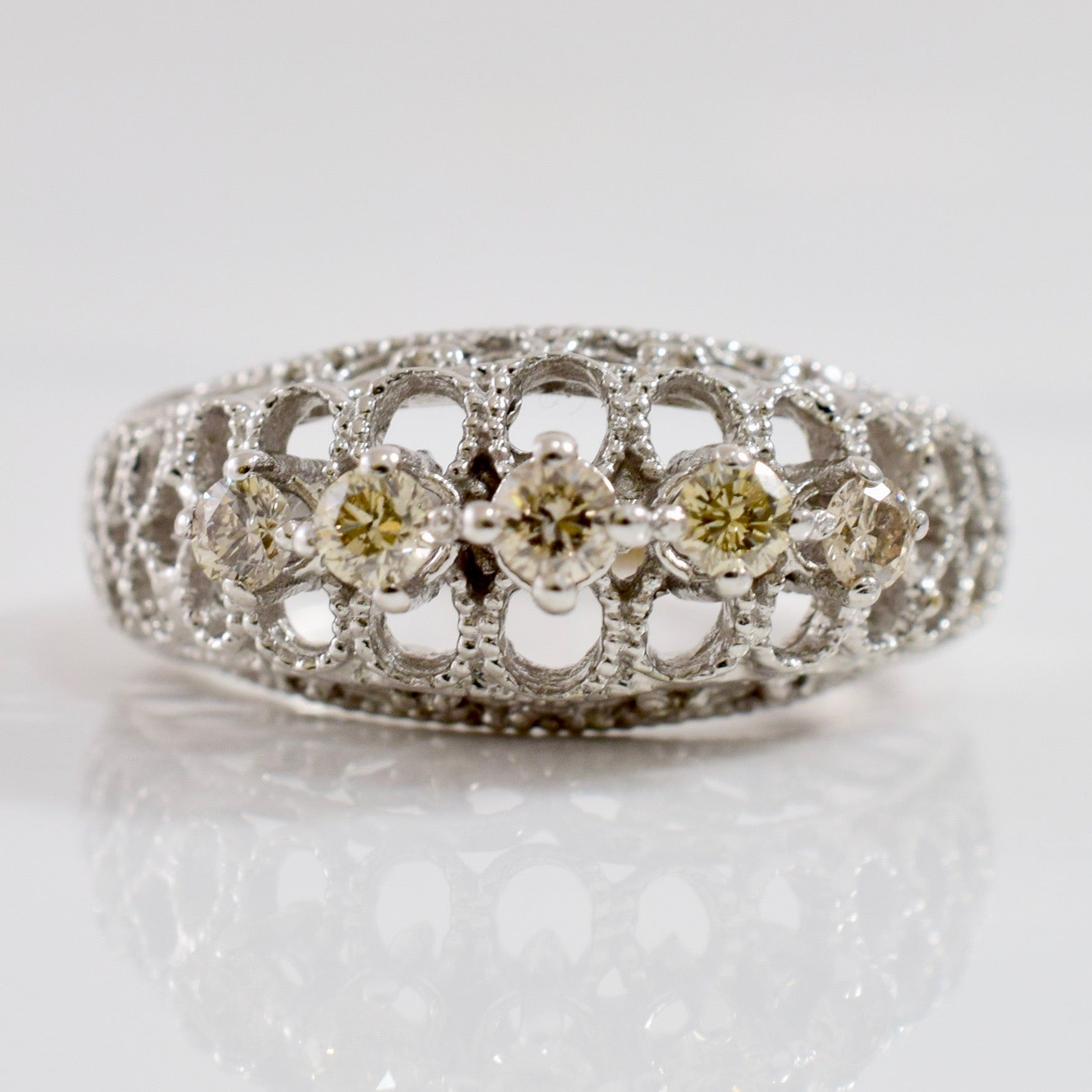 High Set Filigree Diamond Ring | 0.27 ctw SZ 5.75 |
