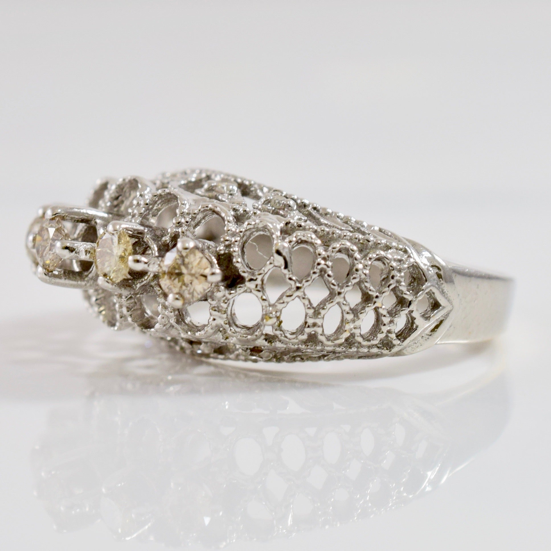 High Set Filigree Diamond Ring | 0.27 ctw SZ 5.75 |