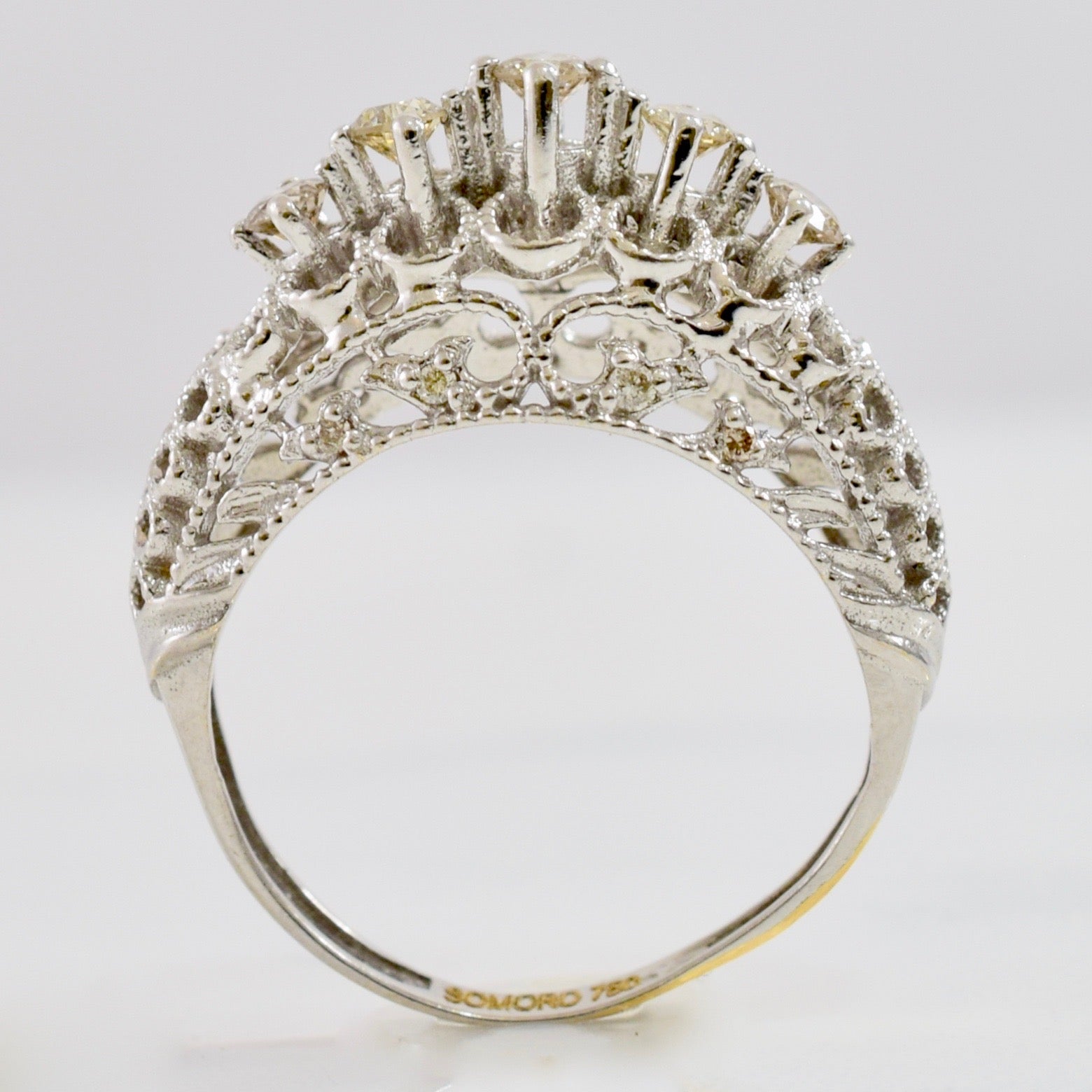High Set Filigree Diamond Ring | 0.27 ctw SZ 5.75 |