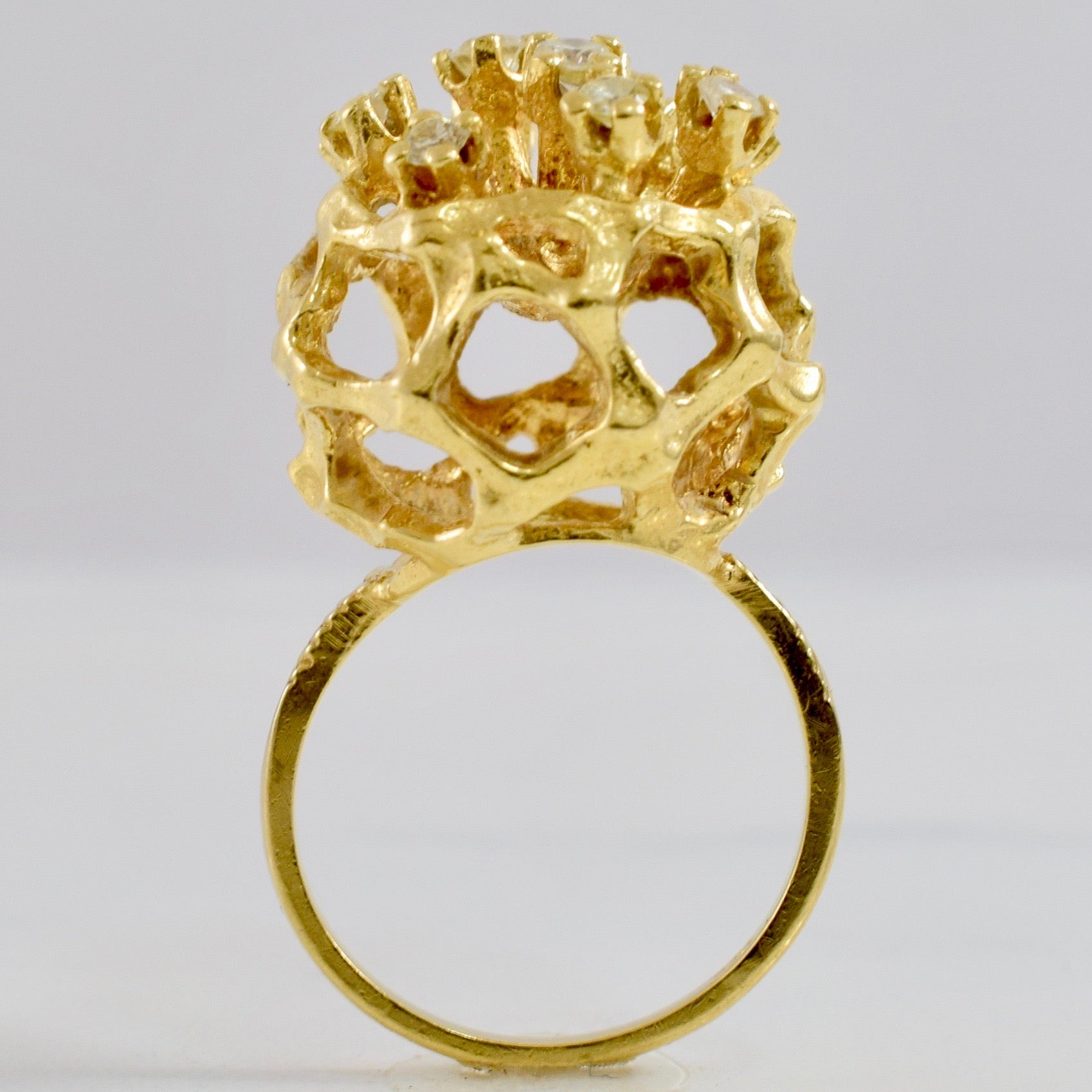 Large High Set Diamond Cluster Ring | 0.49 ctw SZ 6 |