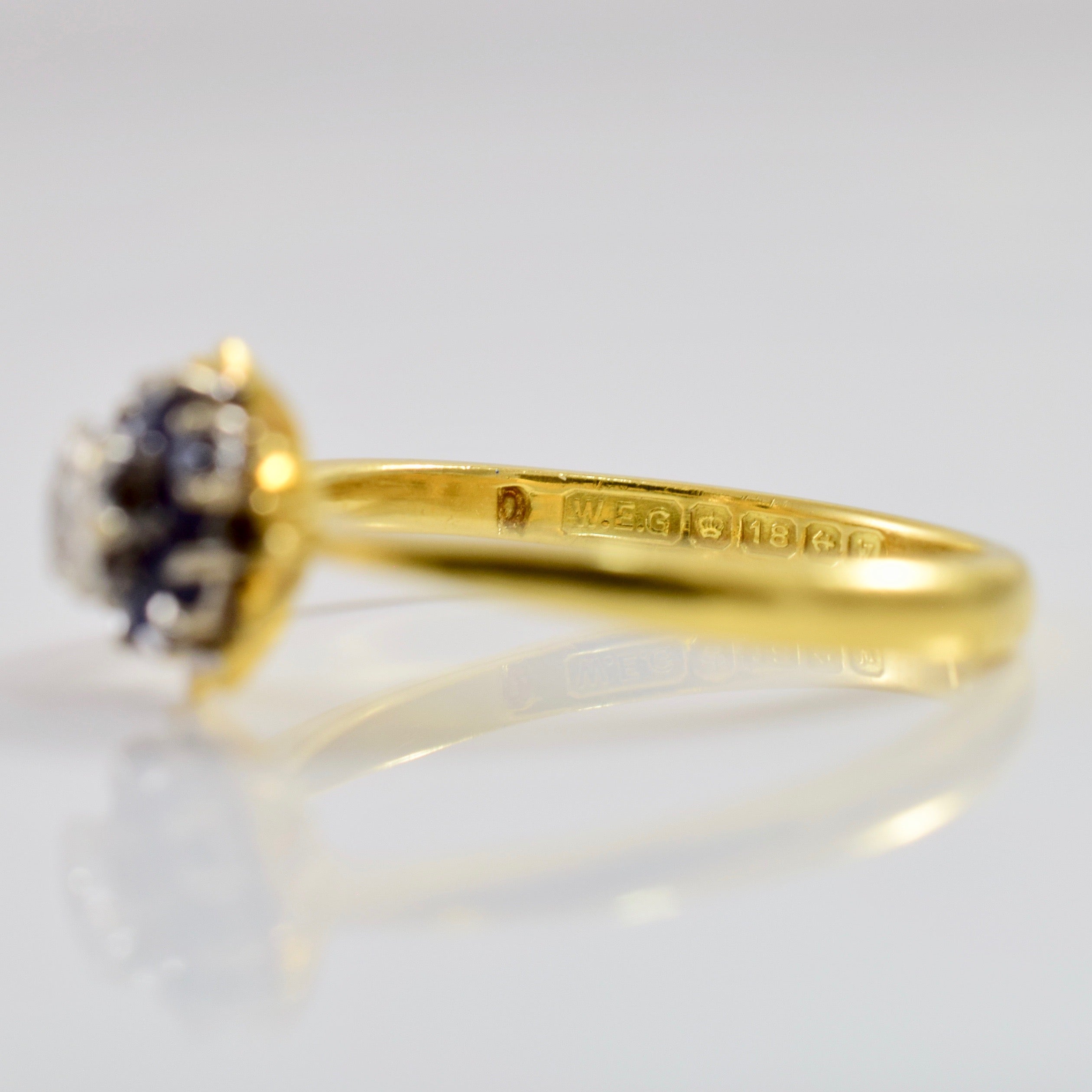 Floral Diamond and Sapphire Ring | 0.03 ctw SZ 5.75 |
