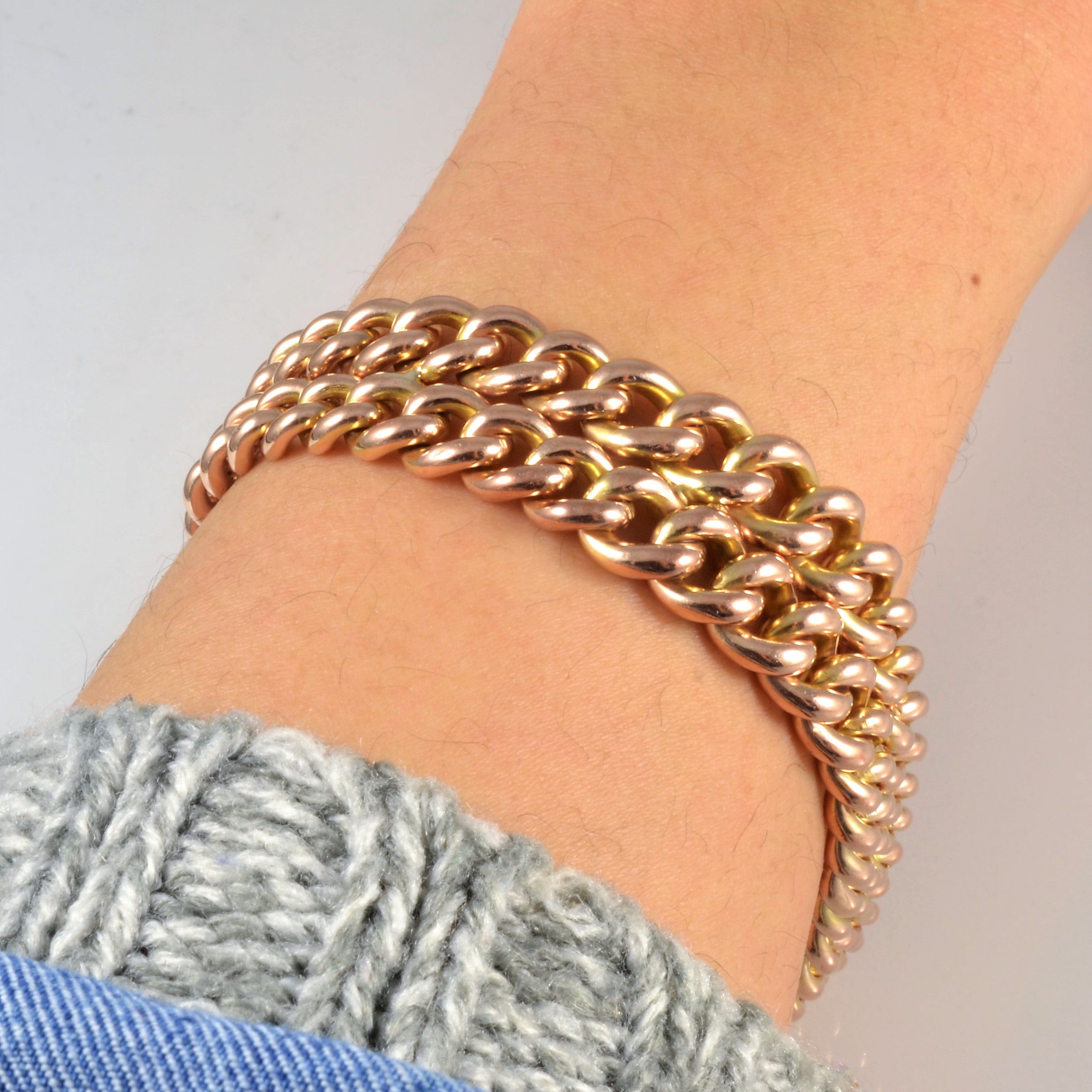 Edwardian Heart Padlock Chain Bracelet | 8" |