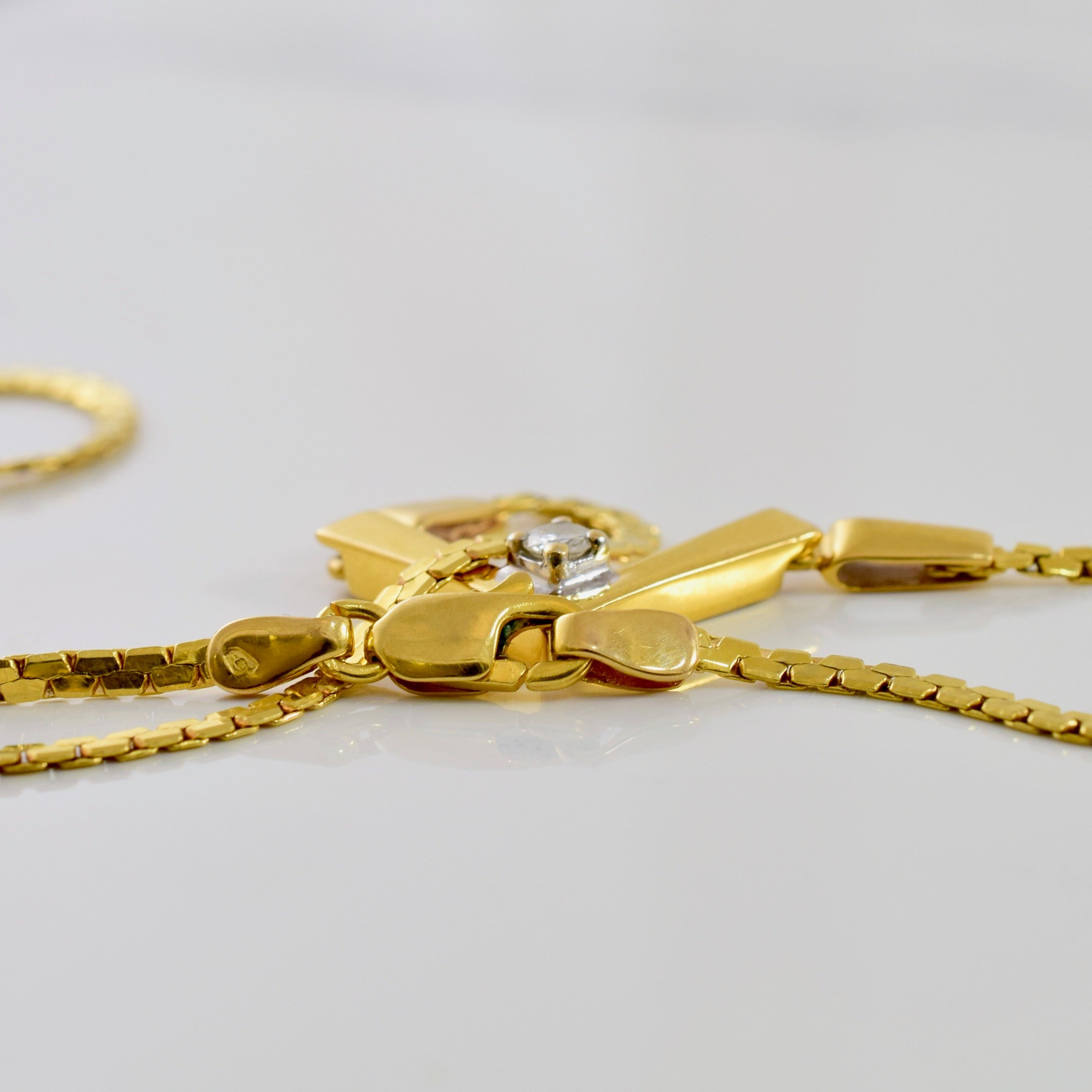 V Shaped Diamond Necklace | 0.12 ct SZ 18" |