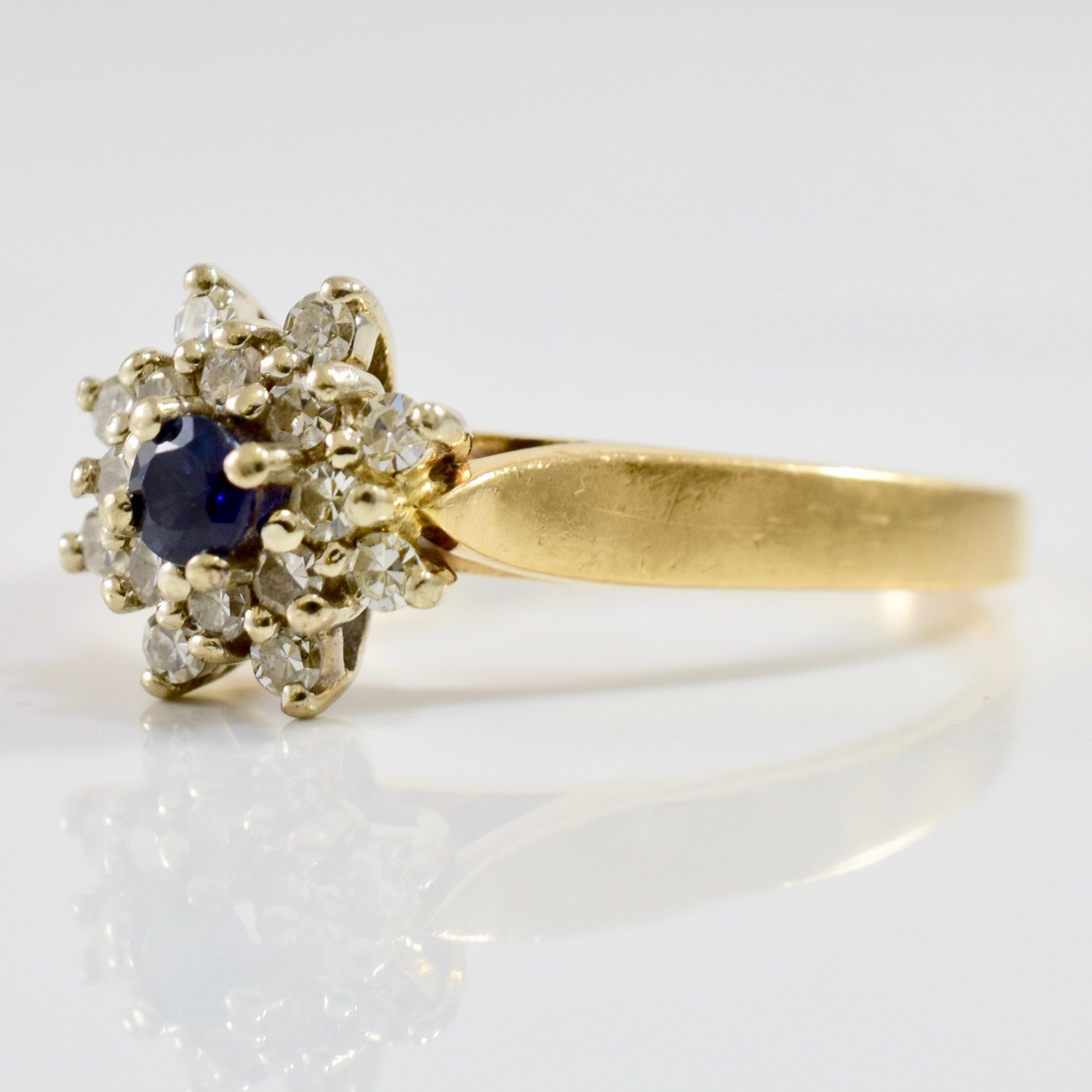 Diamond Cluster and Sapphire Ring | 0.22 ctw SZ 6.75 |