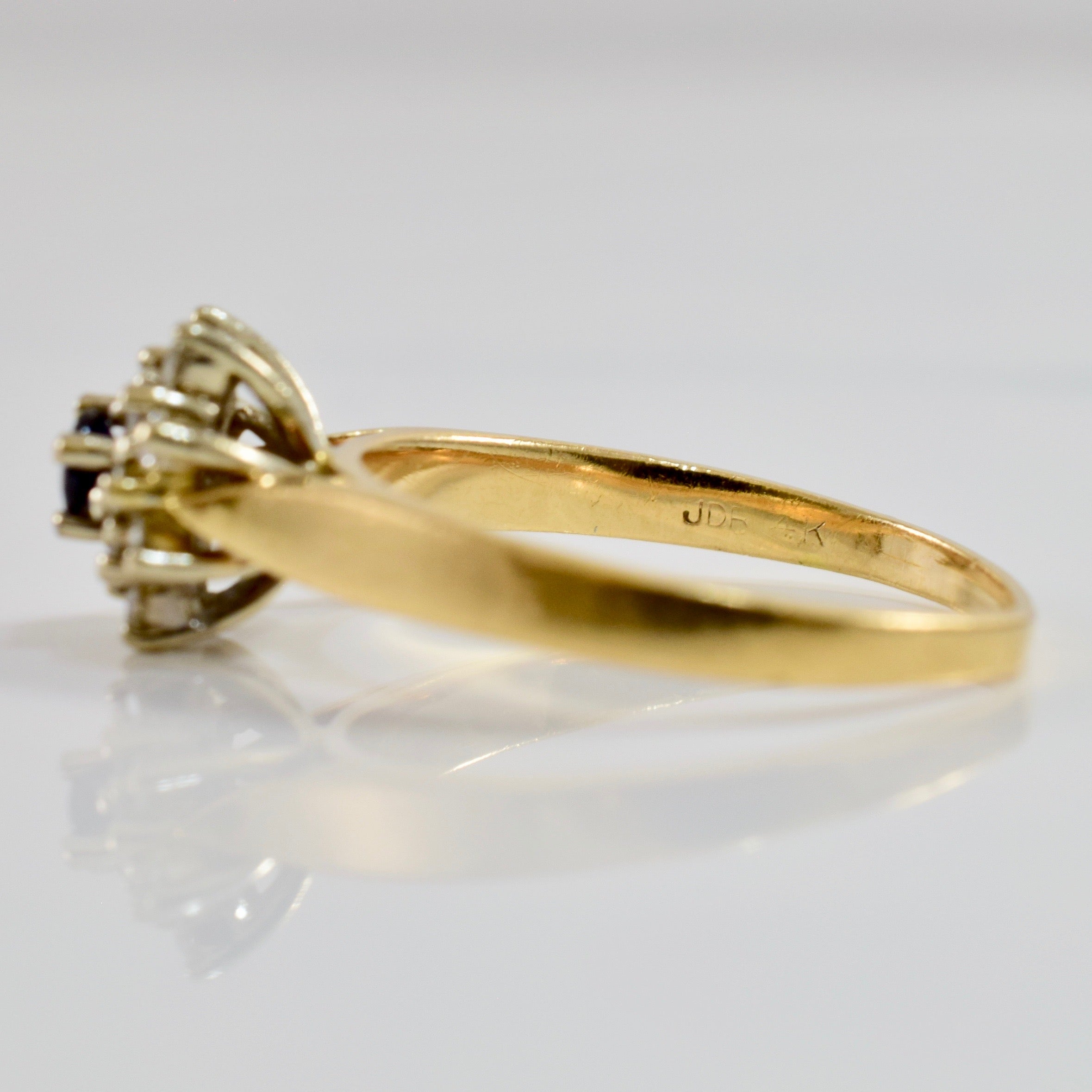 Diamond Cluster and Sapphire Ring | 0.22 ctw SZ 6.75 |