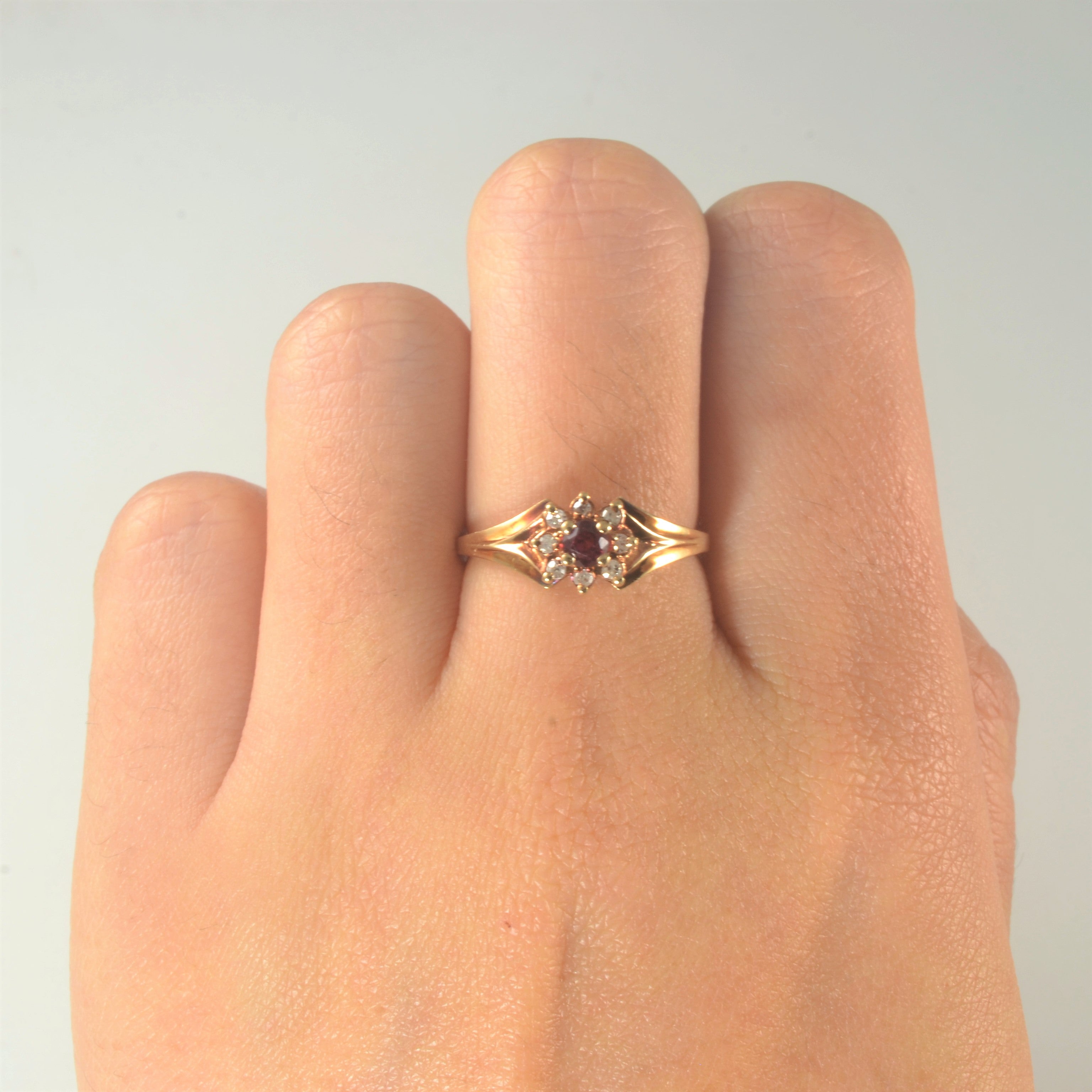 Ruby & Diamond Halo Ring | 0.25ct, 0.08ctw | SZ 6.75 |