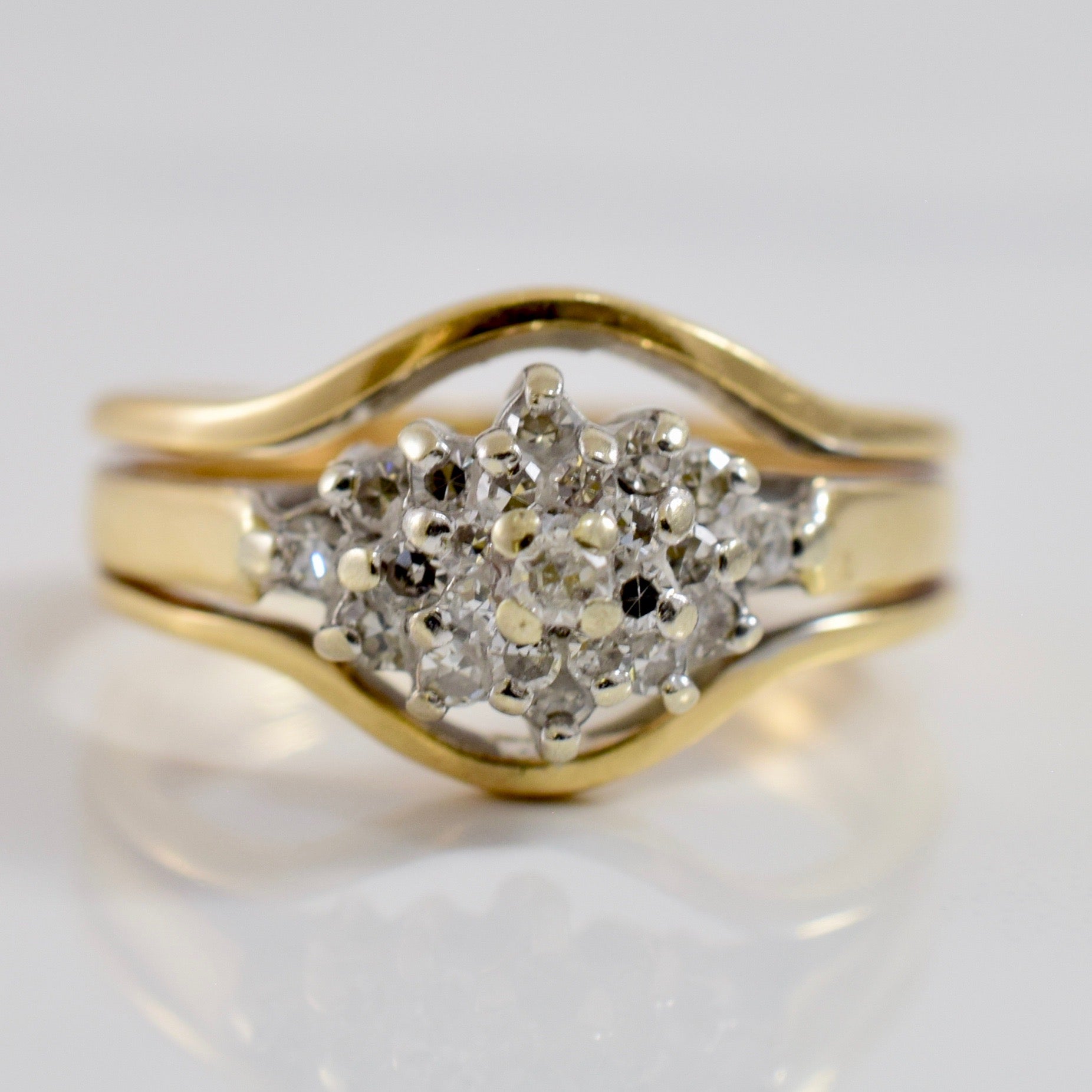 Three Band Diamond Cluster Ring | 0.25 ctw SZ 5.75 |