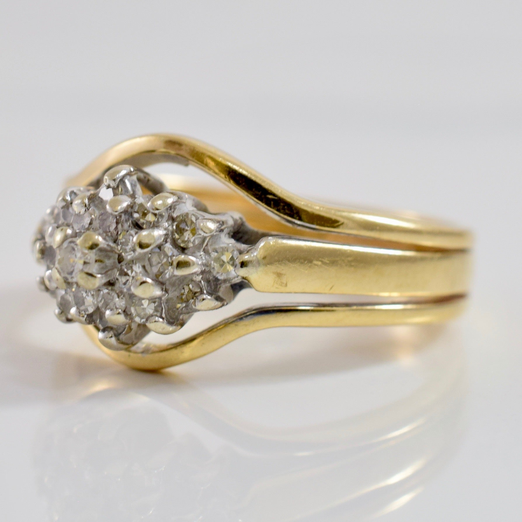 Three Band Diamond Cluster Ring | 0.25 ctw SZ 5.75 |