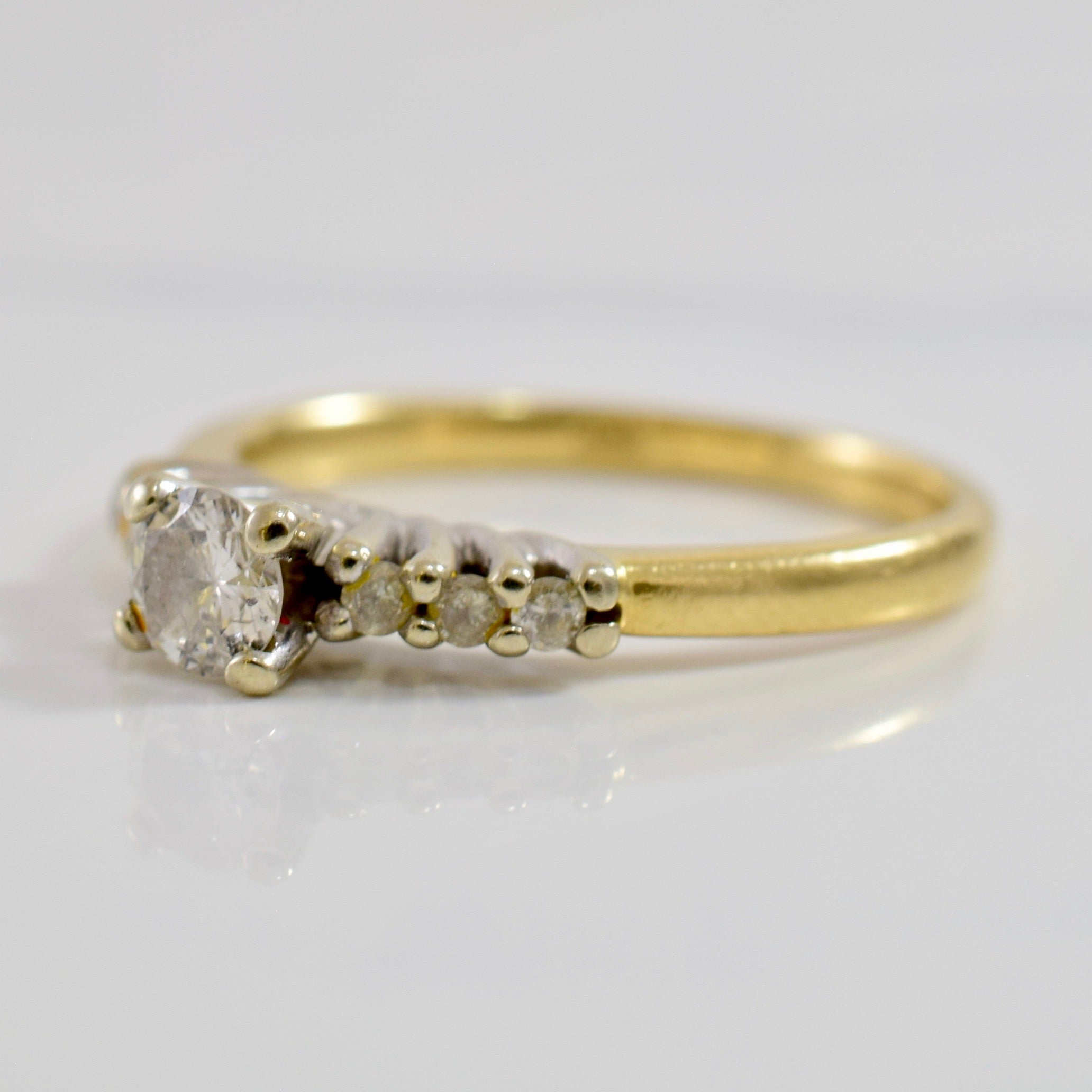 Vintage High Set Engagement Ring | 0.37 ctw SZ 6 |