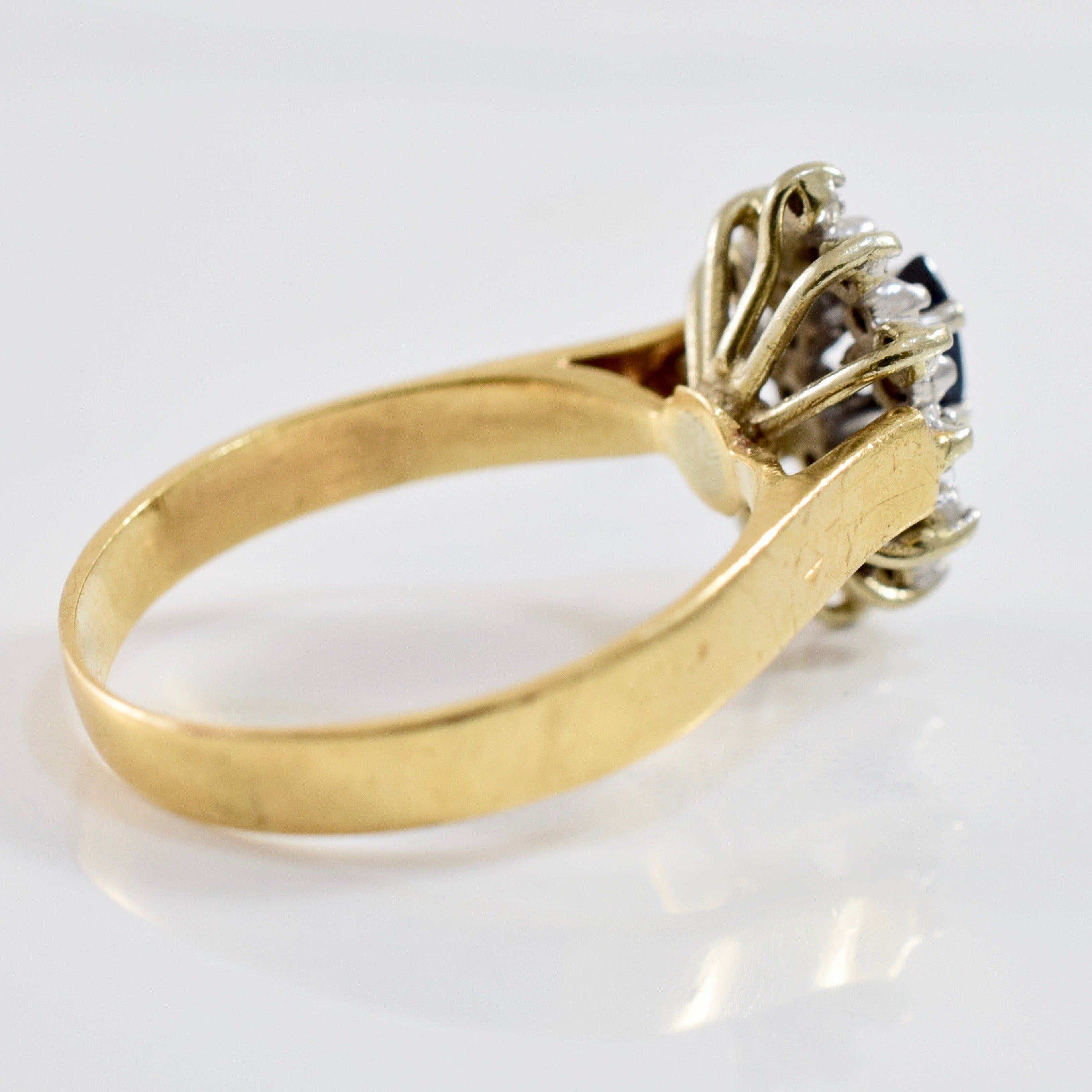 Sapphire and Diamond Cluster Ring | 0.06 ctw SZ 8 |