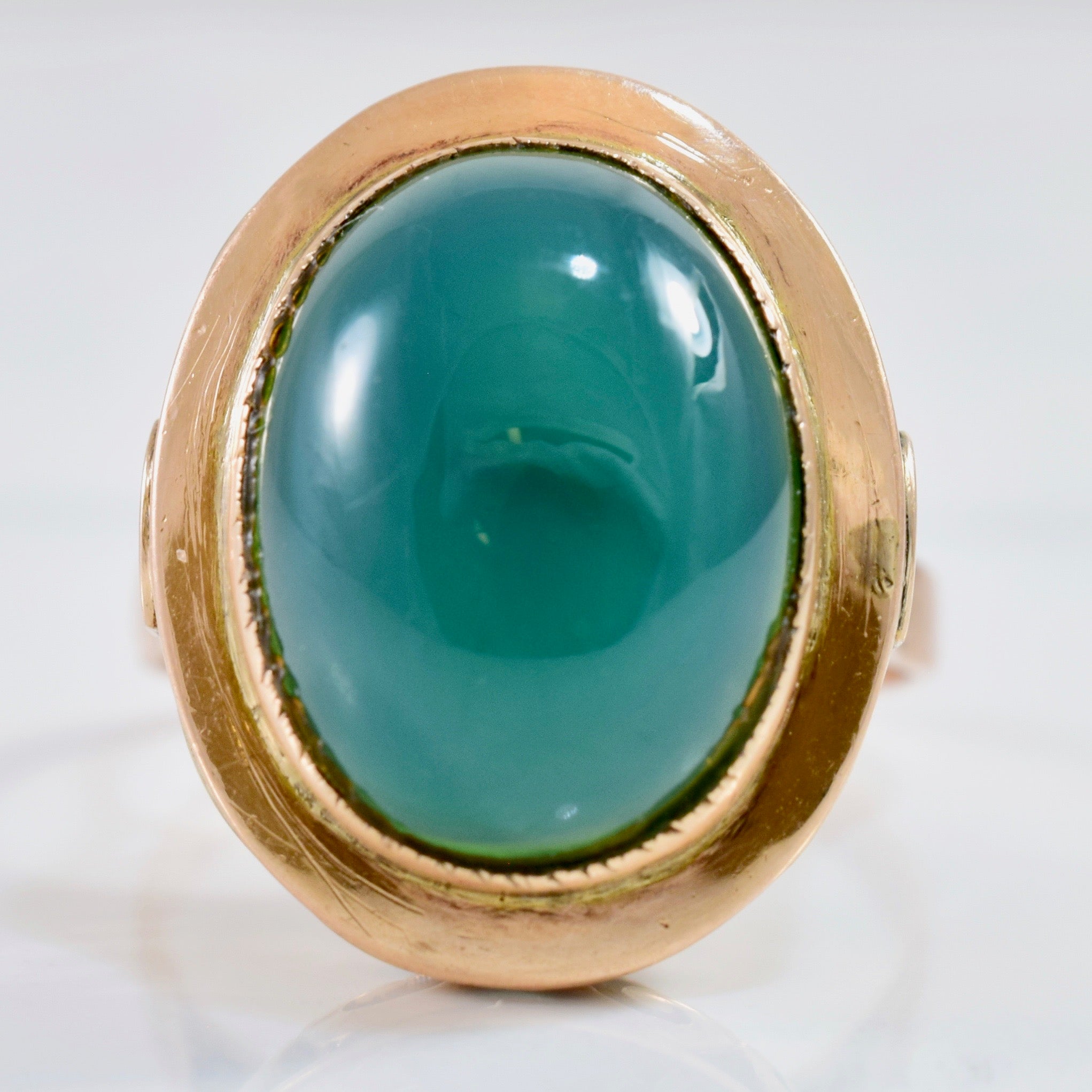 Bague en calcédoine sertie clos | Taille 9 |