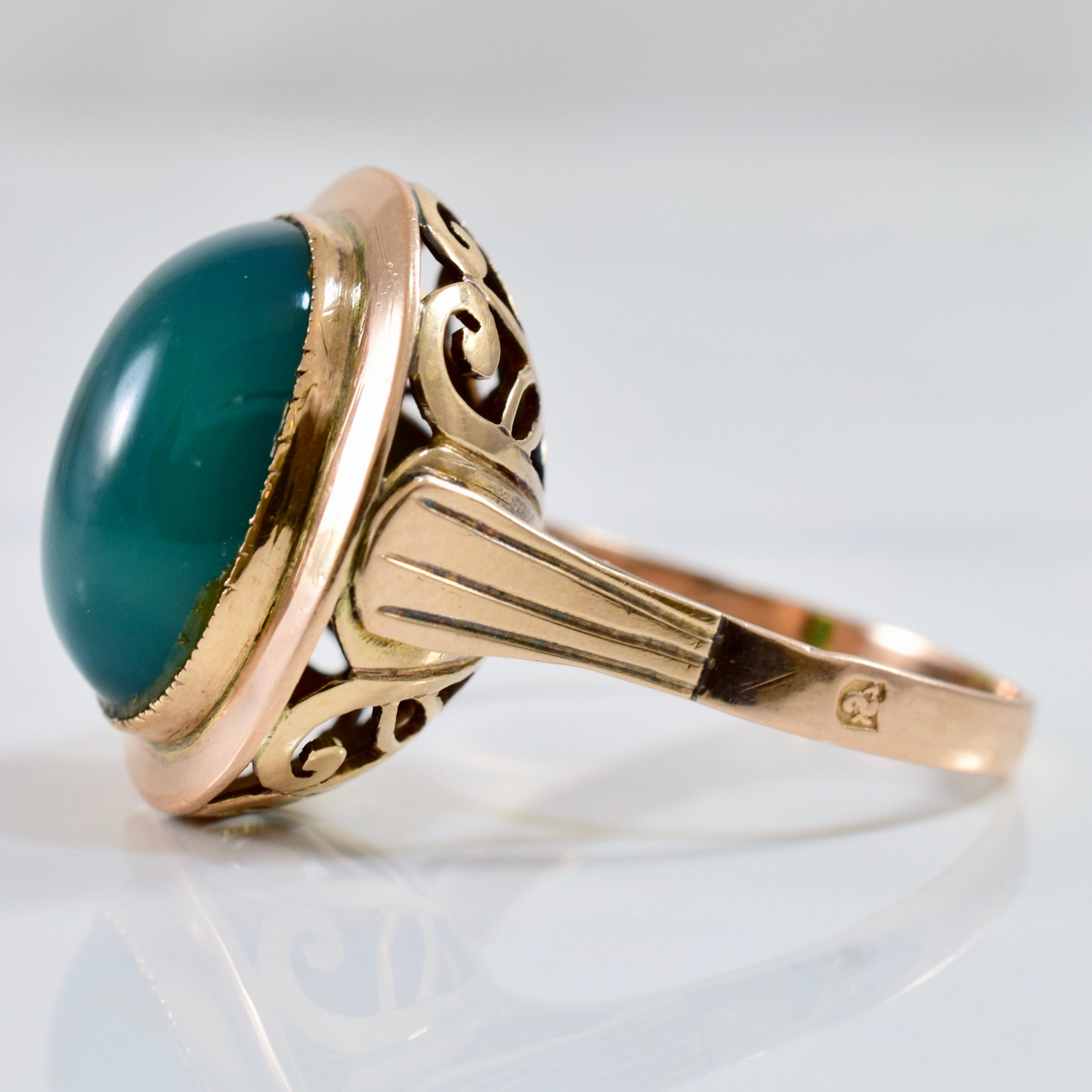 Bague en calcédoine sertie clos | Taille 9 |