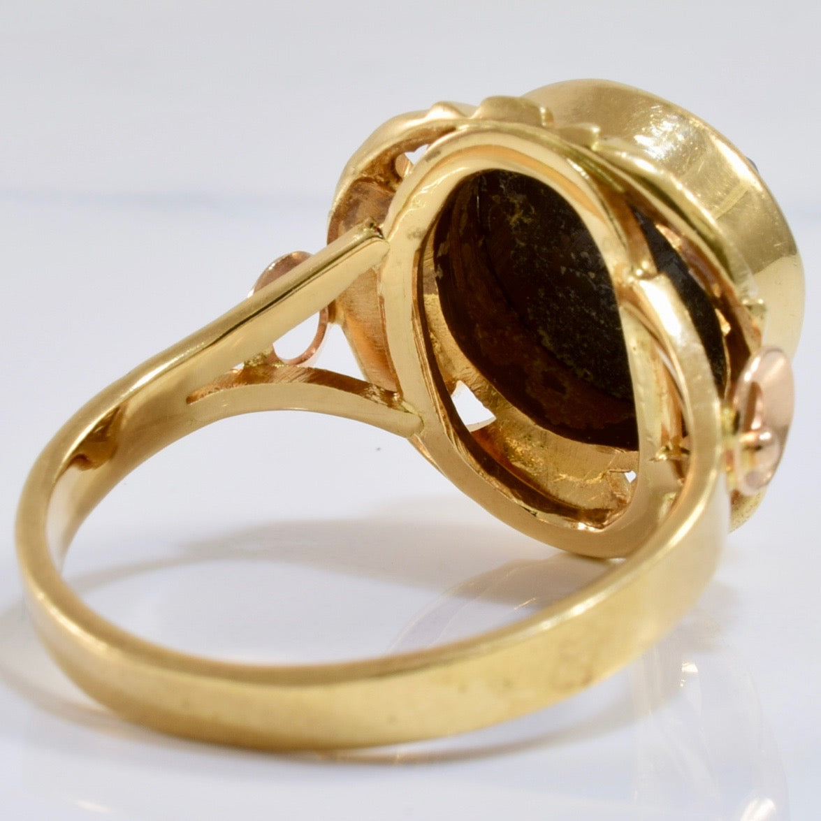 Bague vintage ronde en hématite | Taille 7,5 |