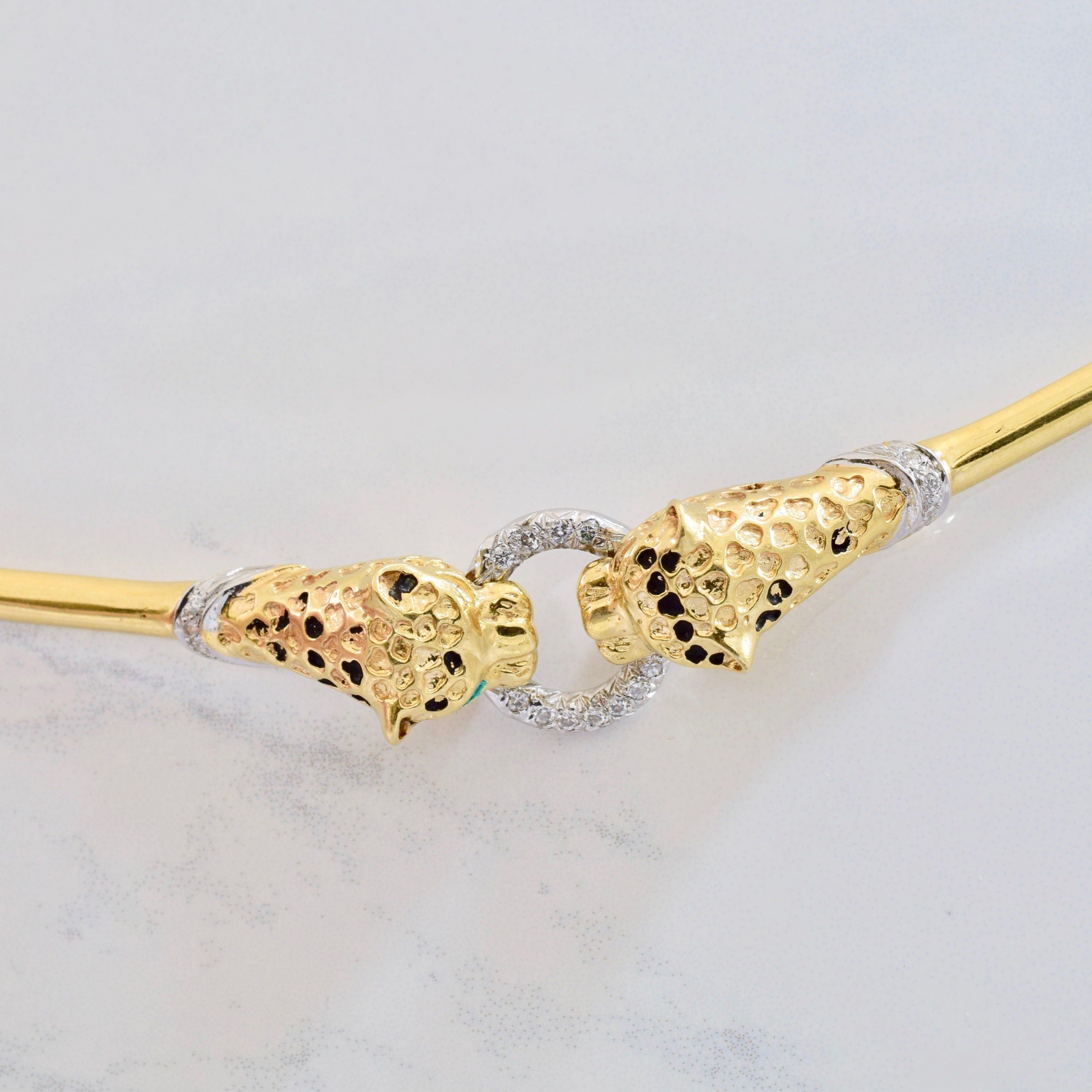 Collier Léopard Diamant | 0,24 ct au total Taille 15" |