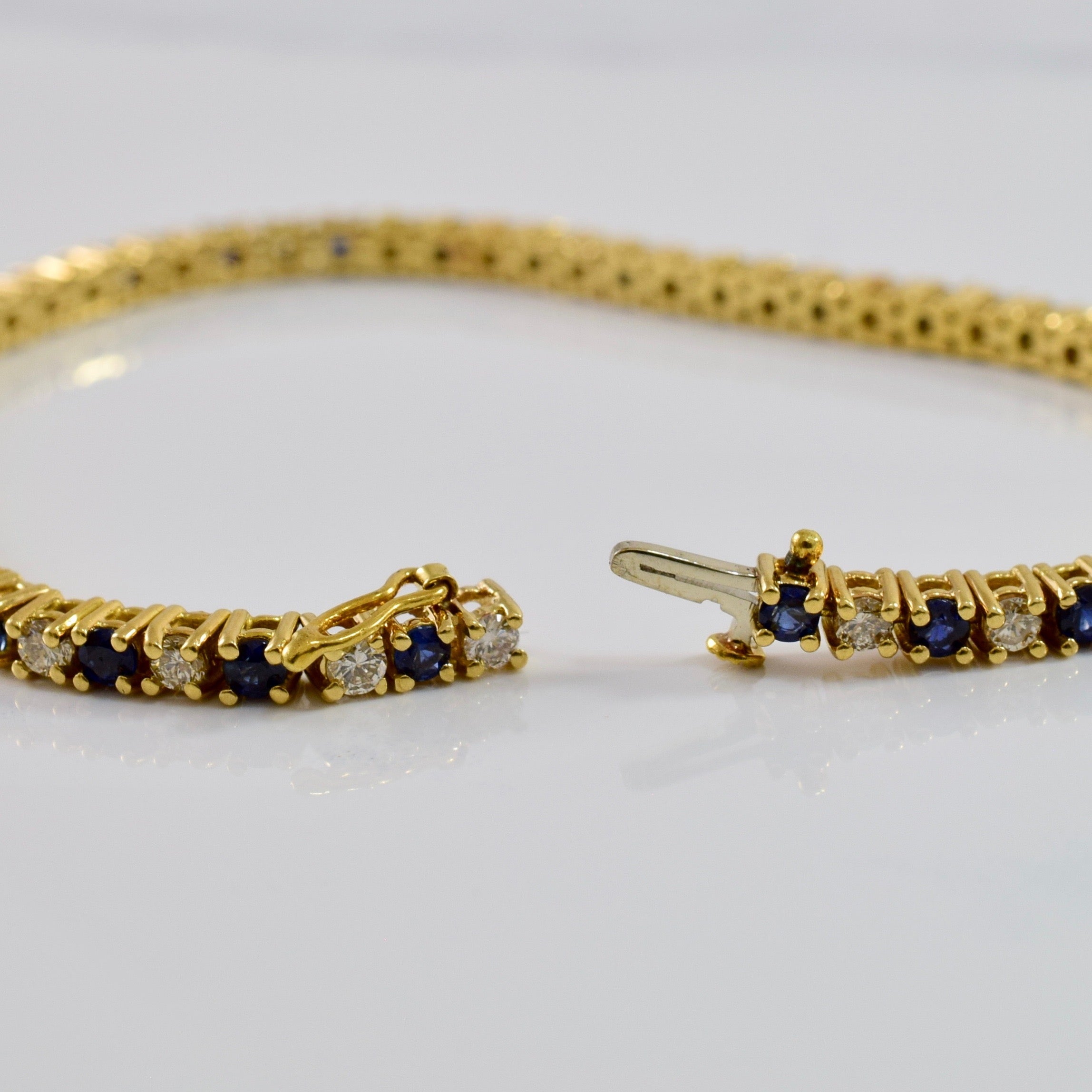 Sapphire and Diamond Bracelet | 1.24 ctw SZ 7" |