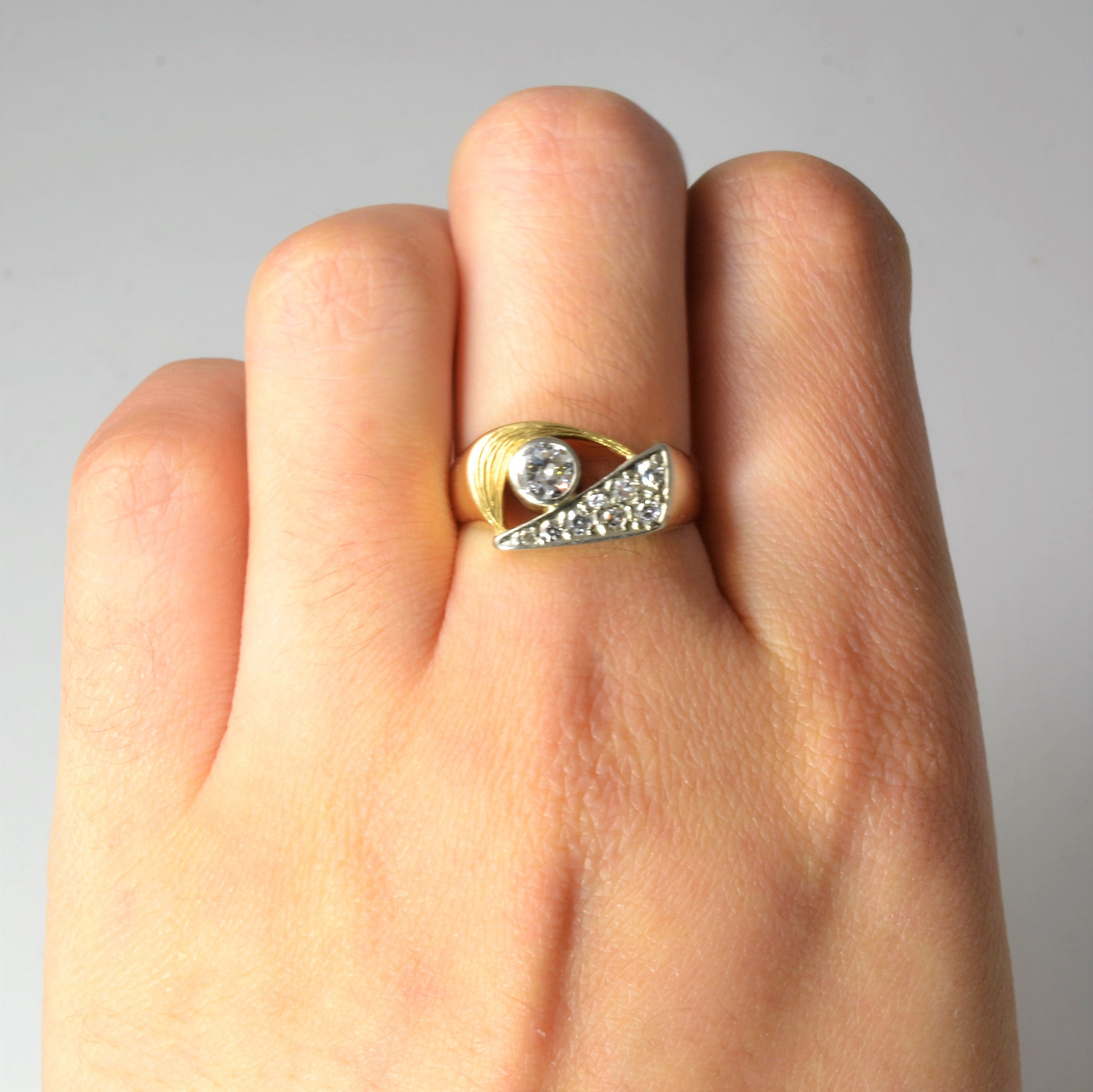 1970s Custom Old European Diamond Ring | 0.40ctw | SZ 6.5 |