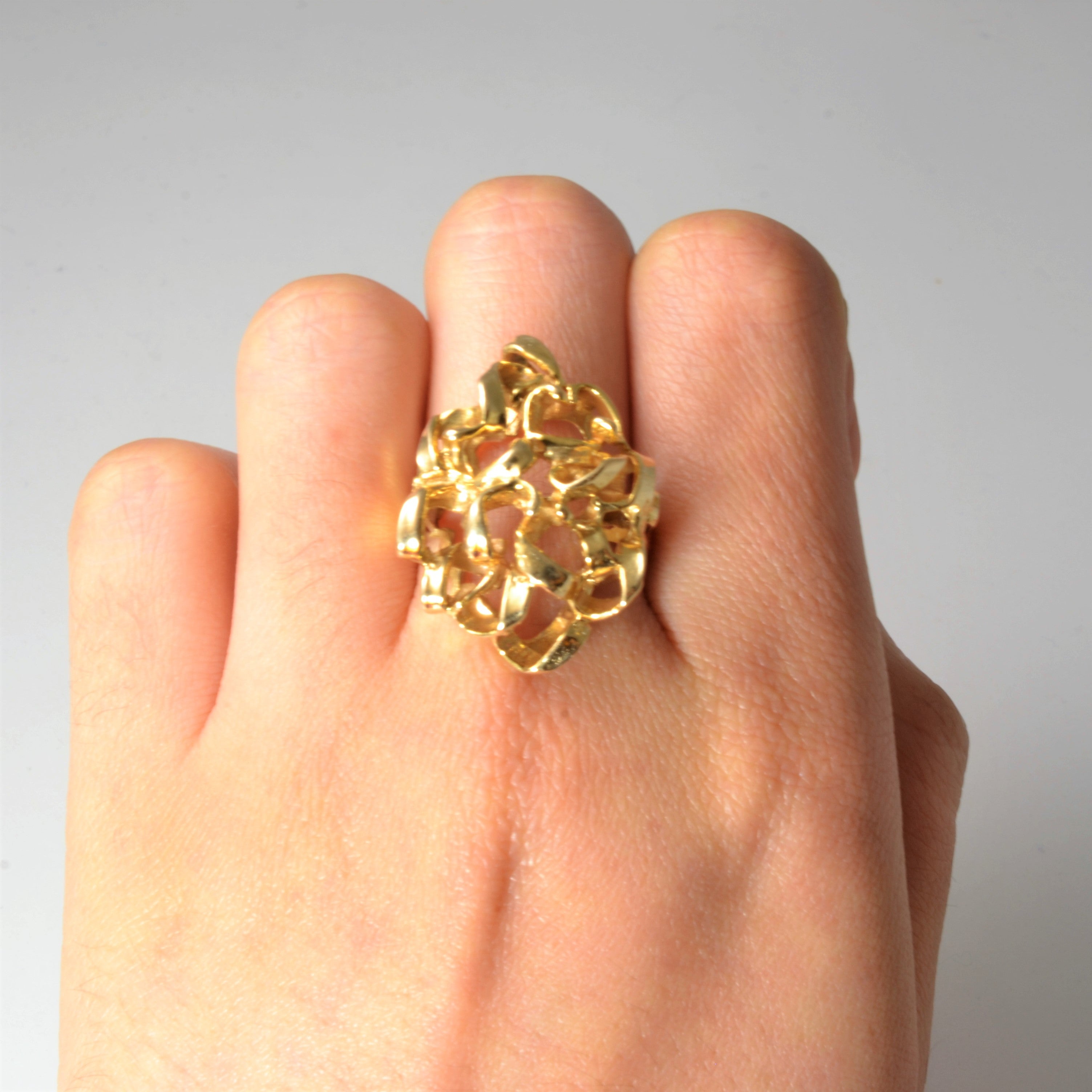 Freeform Gold Cocktail Ring | SZ 8.5 |