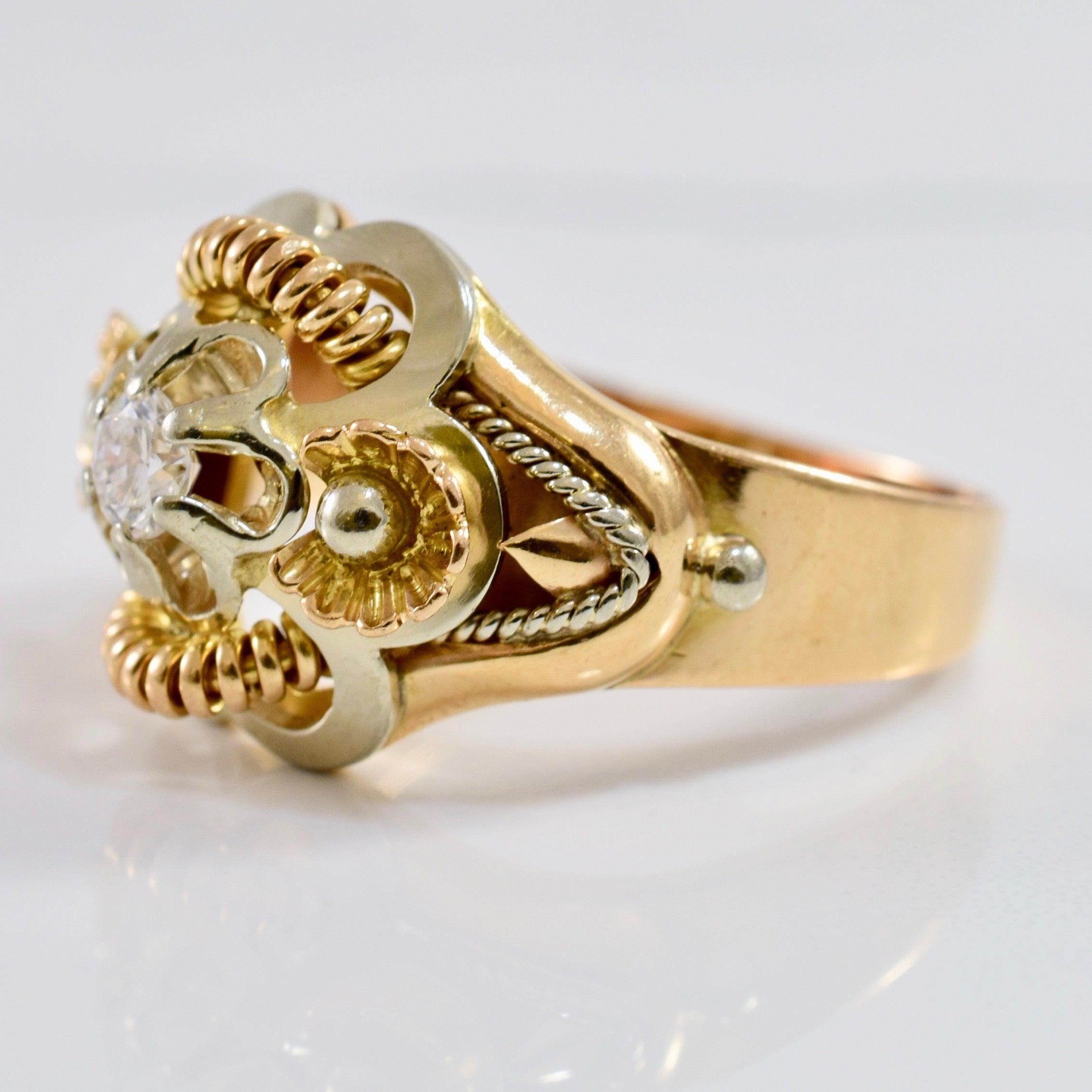 Tri Colour Gold Diamond Ring | 0.20 ct SZ 9.75 |
