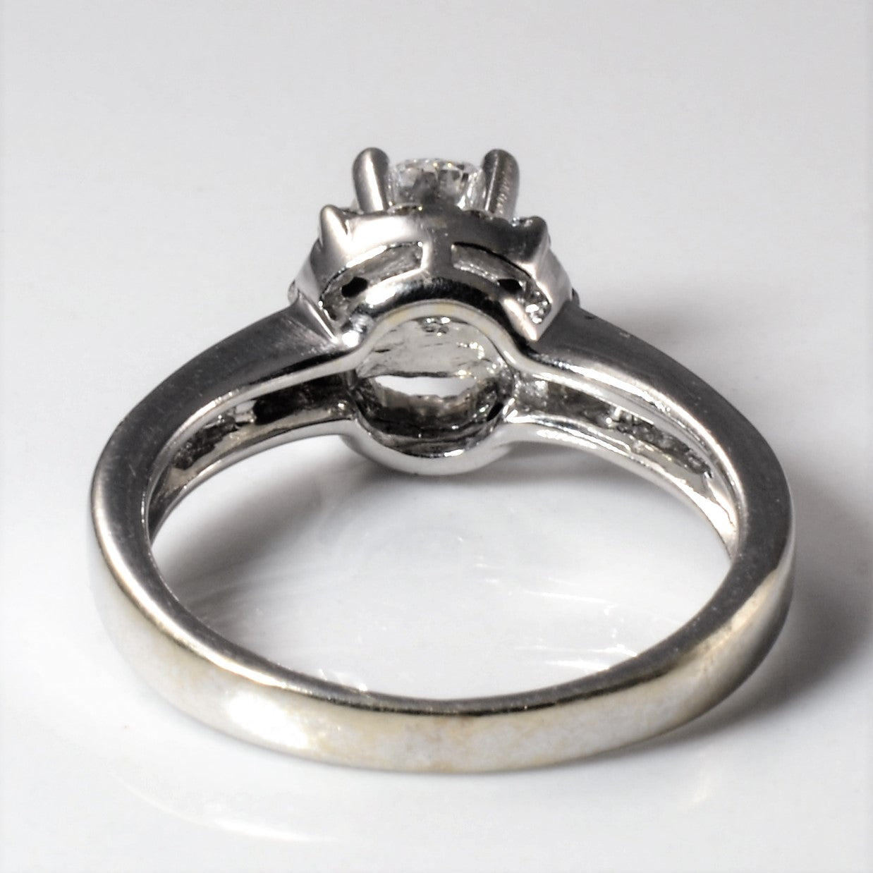 Princess Side Channel Halo Engagement Ring | 0.79ctw | SZ 4.75 |