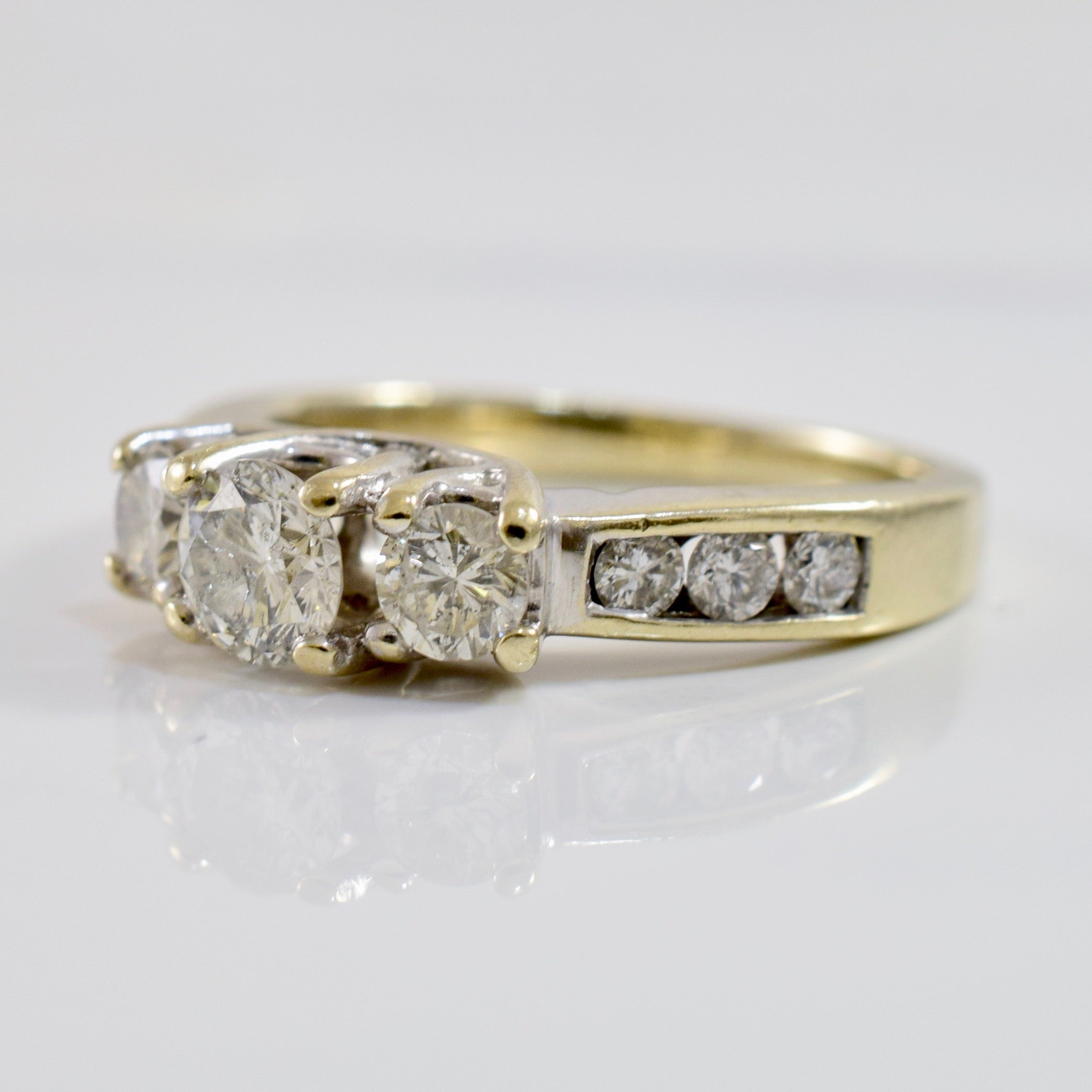 Three Stone Diamond Accent Engagement Ring | 0.81 ctw SZ 5 |