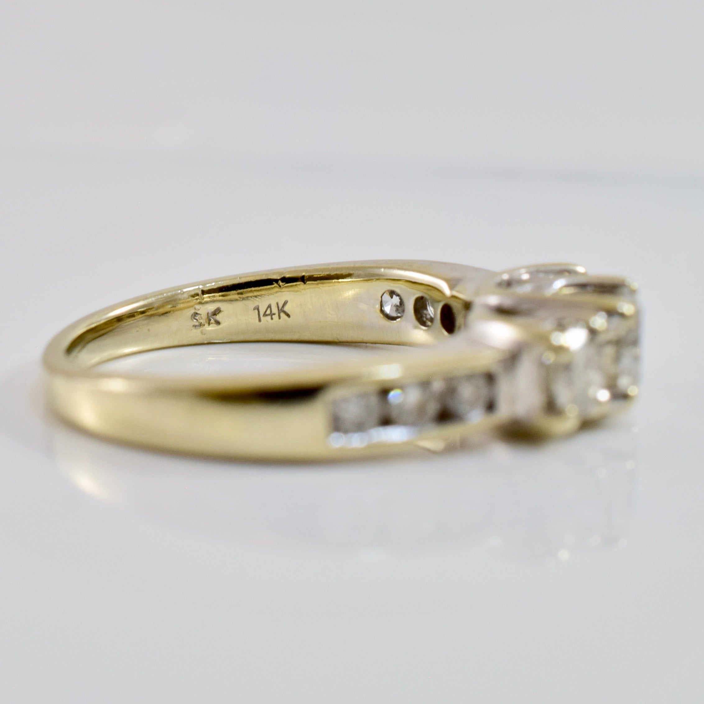 Three Stone Diamond Accent Engagement Ring | 0.81 ctw SZ 5 |