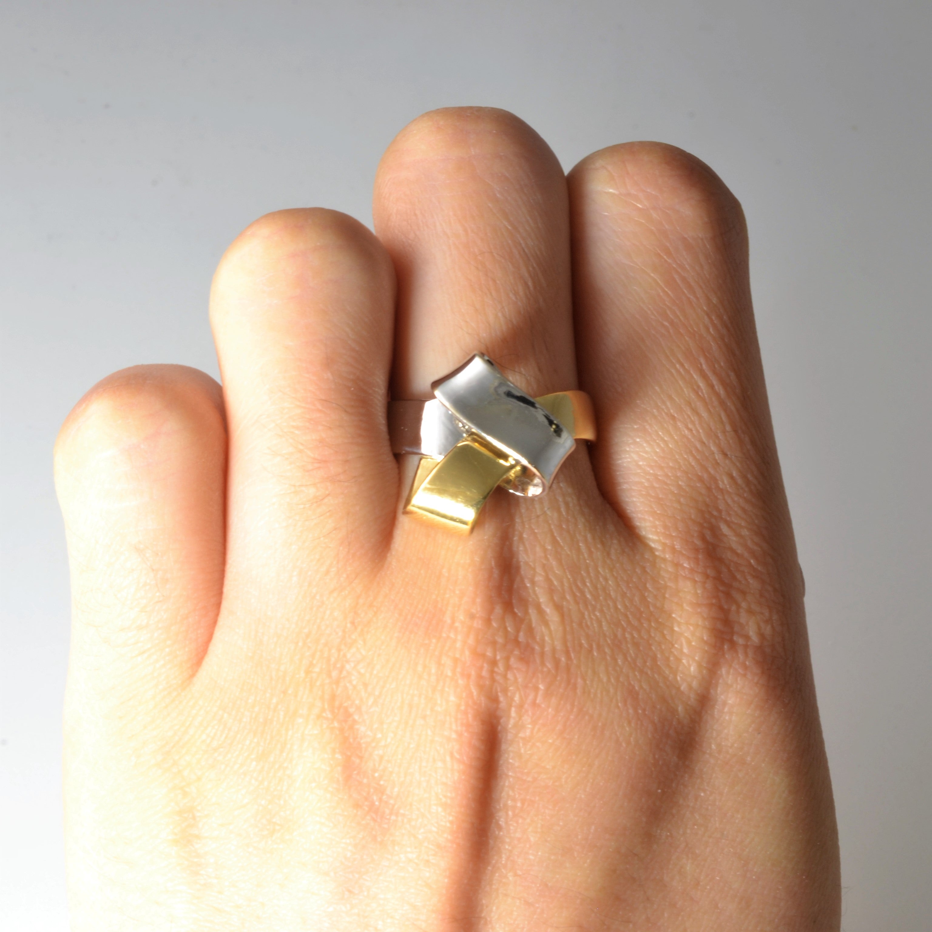 Two Tone Gold Knot Ring | SZ 8.25 |