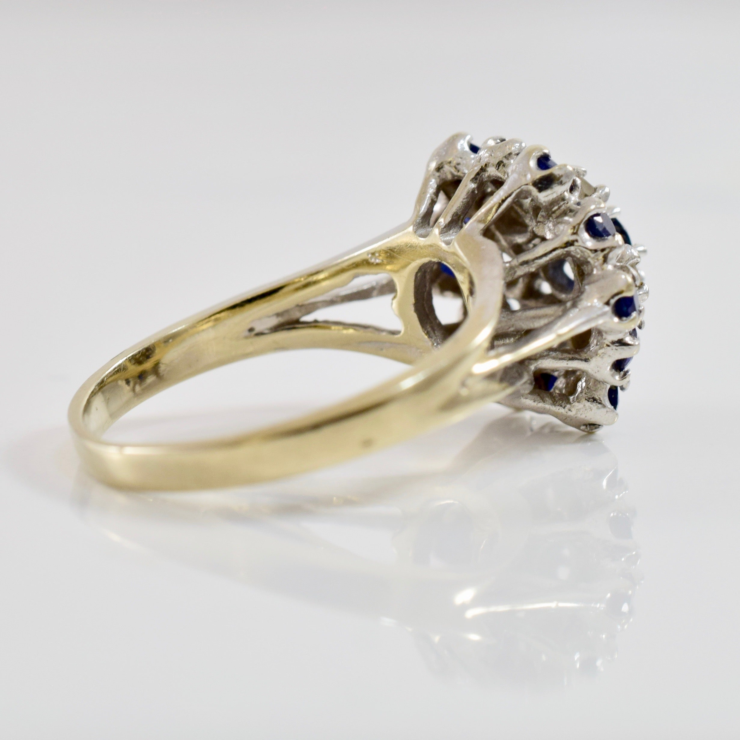 Sapphire and Diamond Cluster Ring | 0.12 ctw SZ 6 |