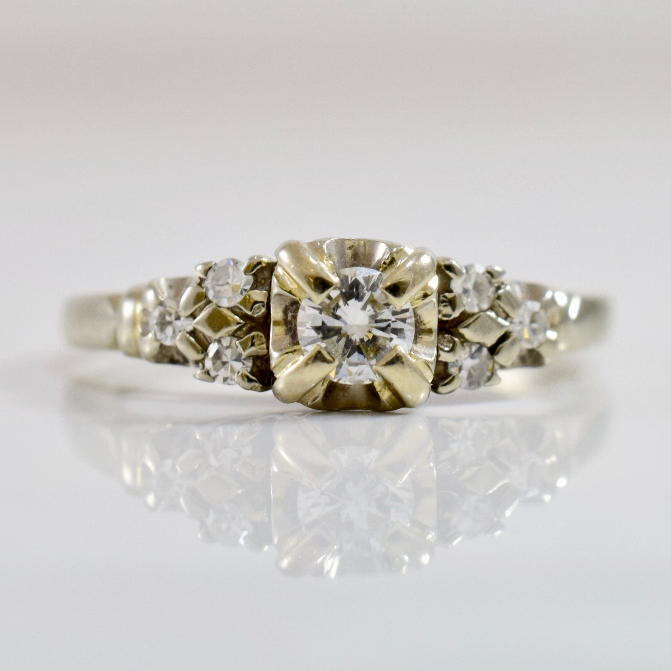 Classic Retro Era Engagement Ring | 0.20 ctw SZ 5.5 |