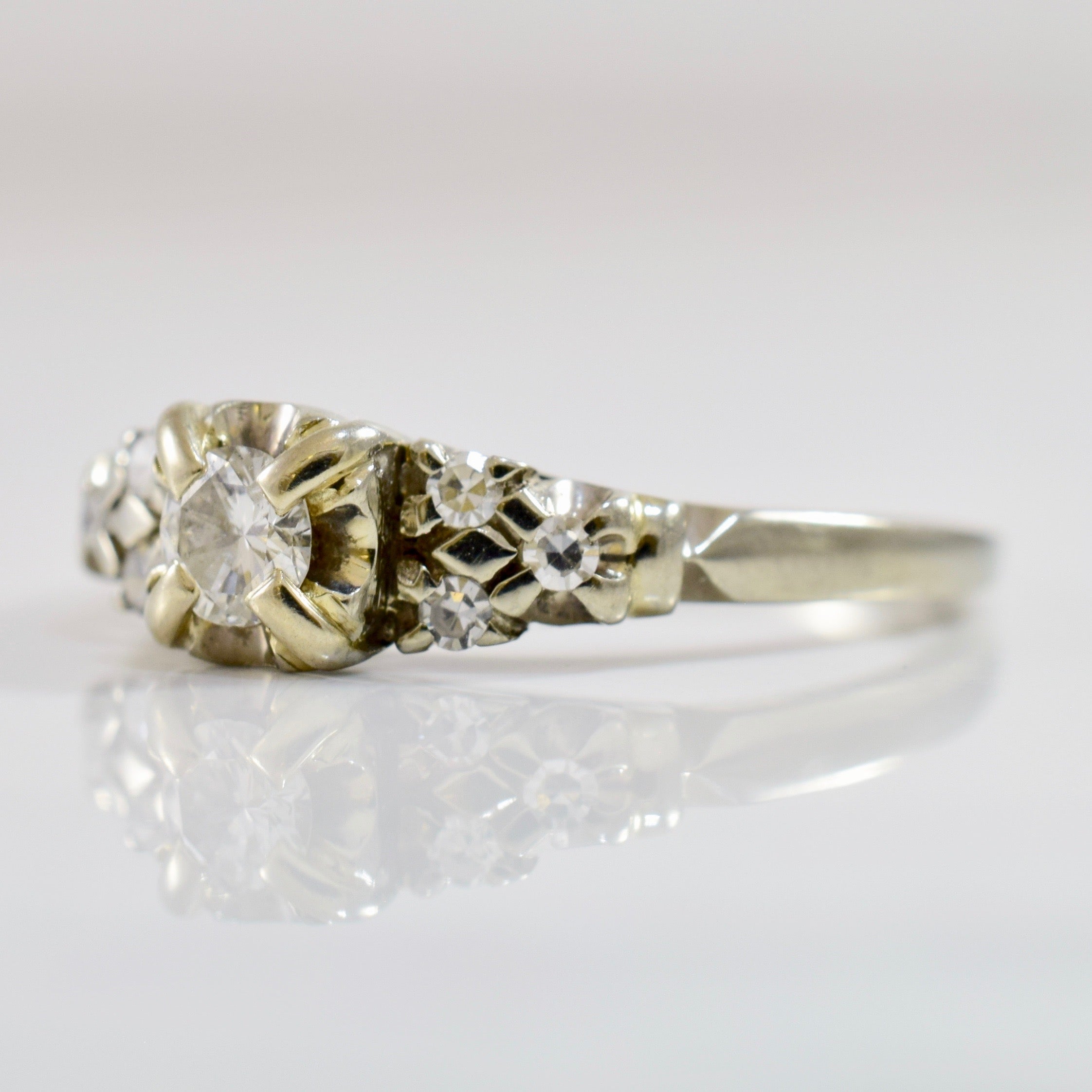 Classic Retro Era Engagement Ring | 0.20 ctw SZ 5.5 |