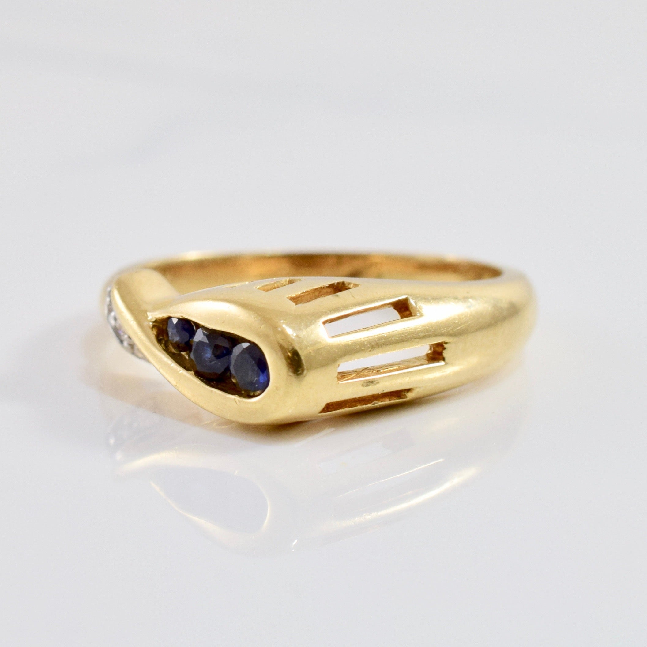 Sapphire and Diamond Loop Ring | 0.01 ctw SZ 6 |