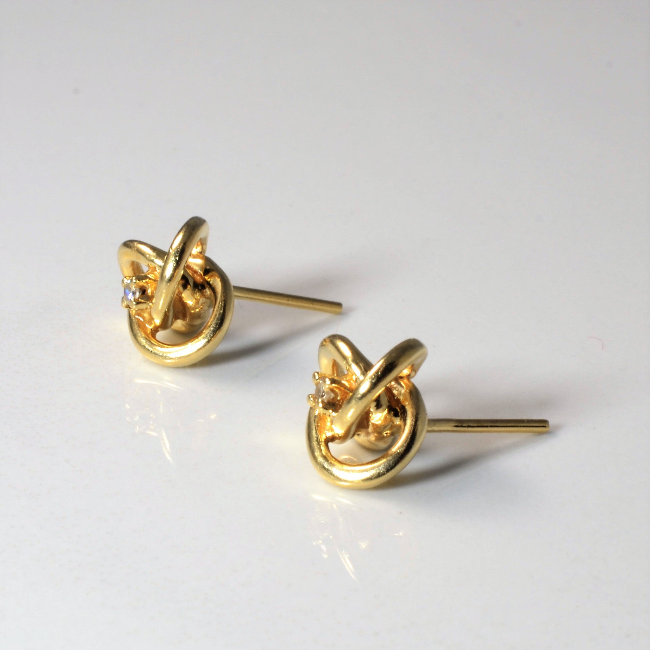Diamond Knot Earrings | 0.04ctw |