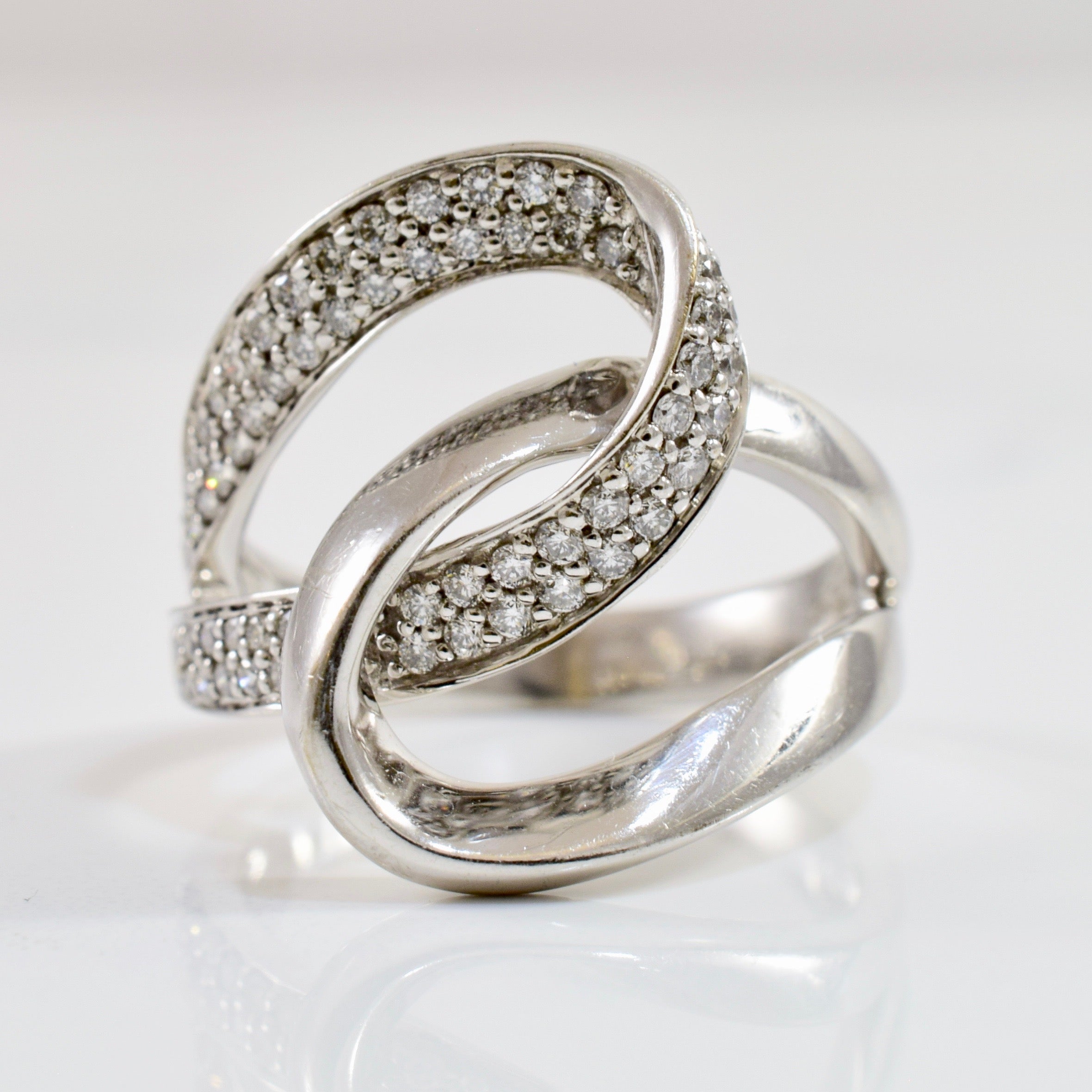 Diamond Loop Bypass Ring | 0.44ctw | SZ 7.75