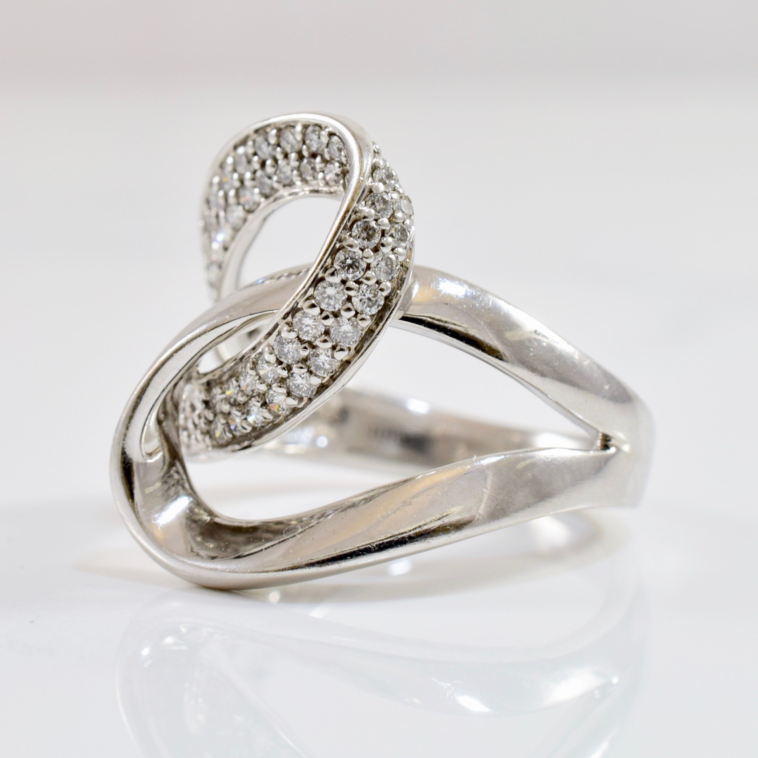 Diamond Loop Bypass Ring | 0.44ctw | SZ 7.75