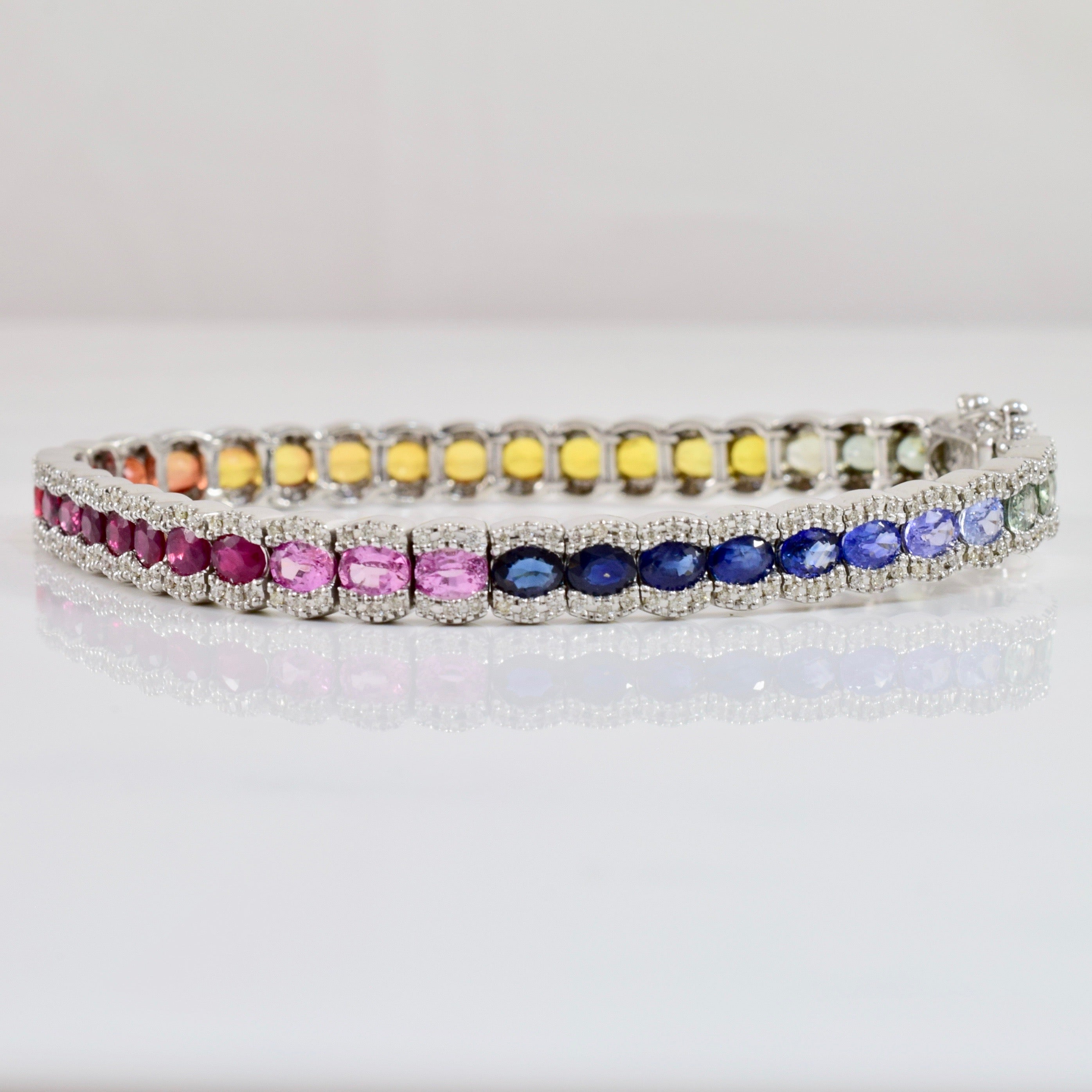Rainbow Sapphire and Diamond Bracelet | 0.50 ctw SZ 7" |