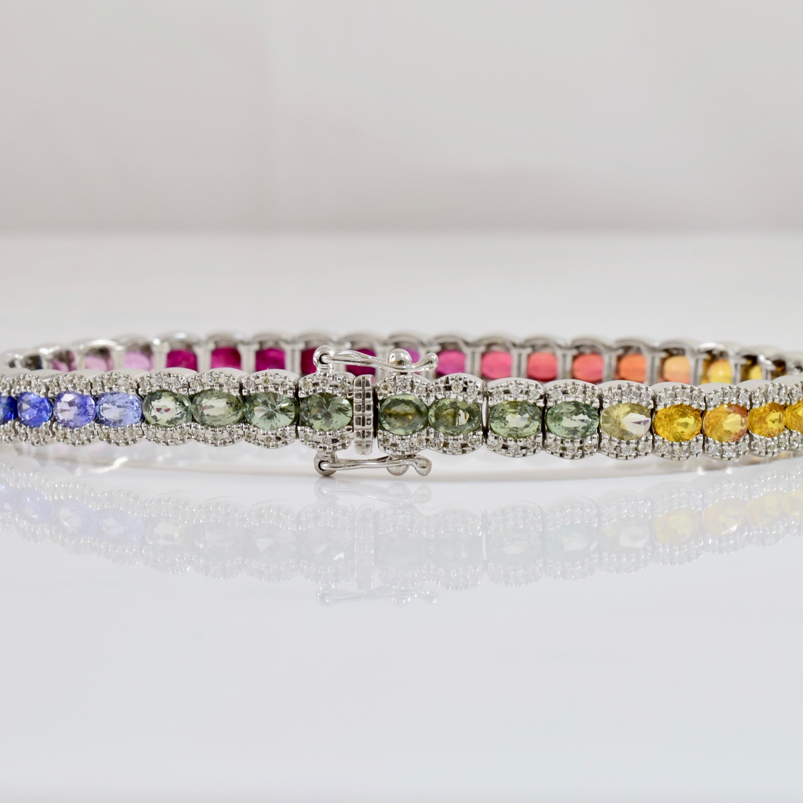 Rainbow Sapphire and Diamond Bracelet | 0.50 ctw SZ 7" |