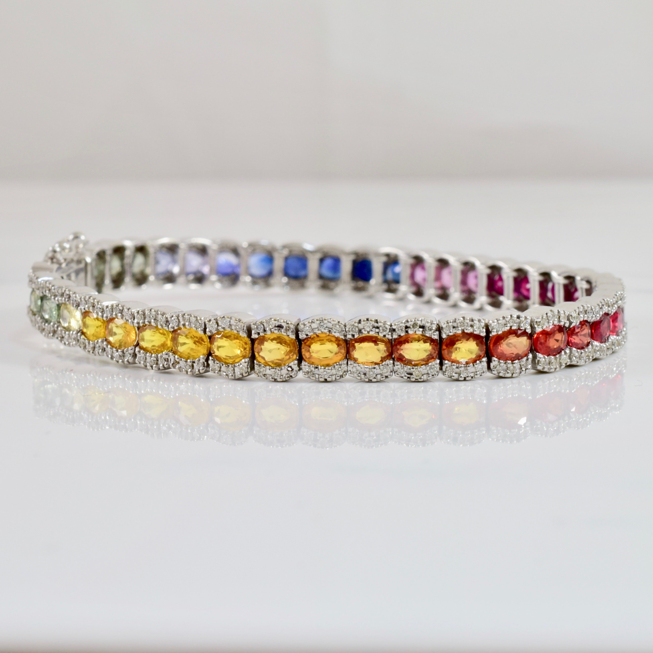 Rainbow Sapphire and Diamond Bracelet | 0.50 ctw SZ 7" |